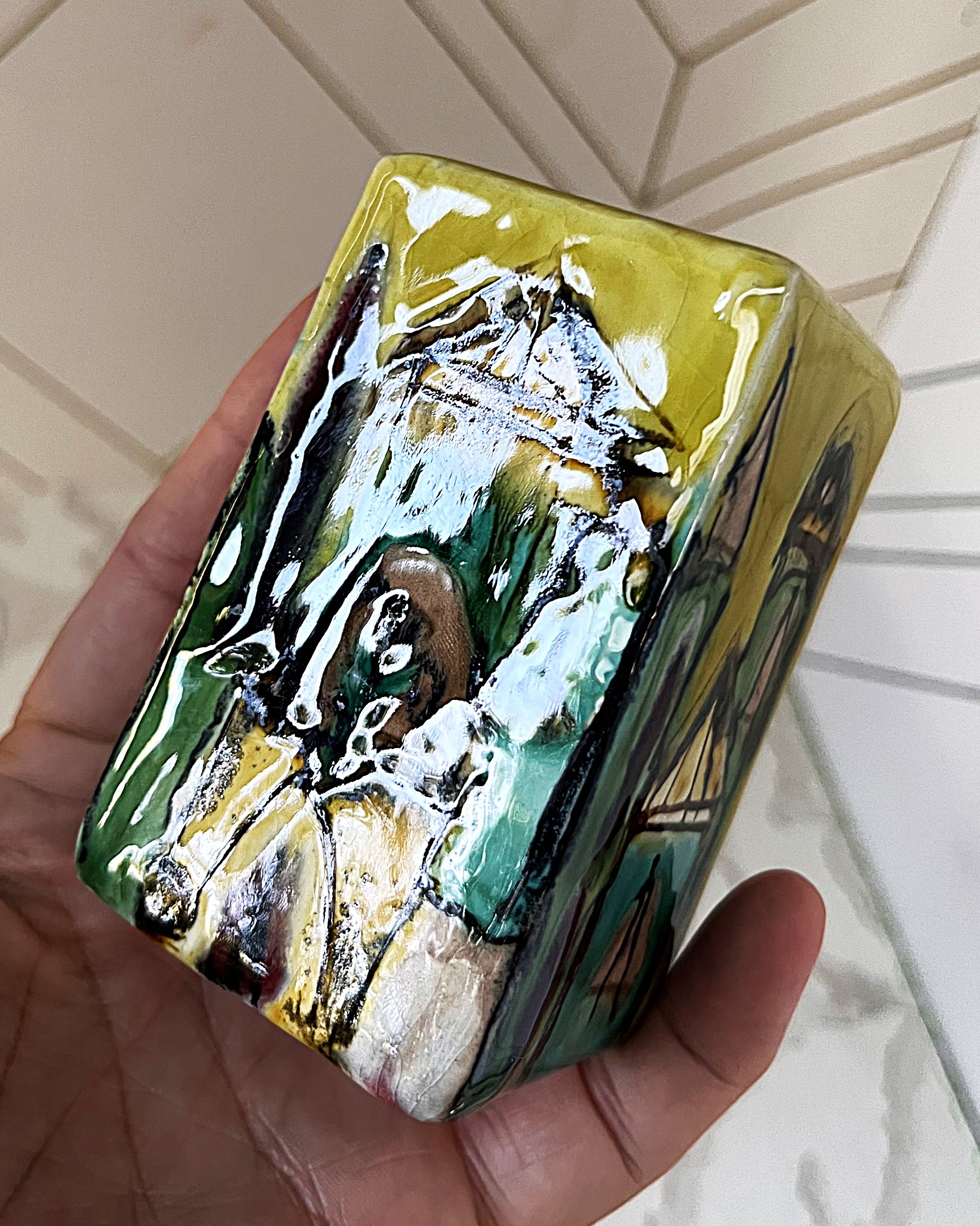 Vases & Planters: Elio Schiavon SB Italia Miniature Cubist Vase