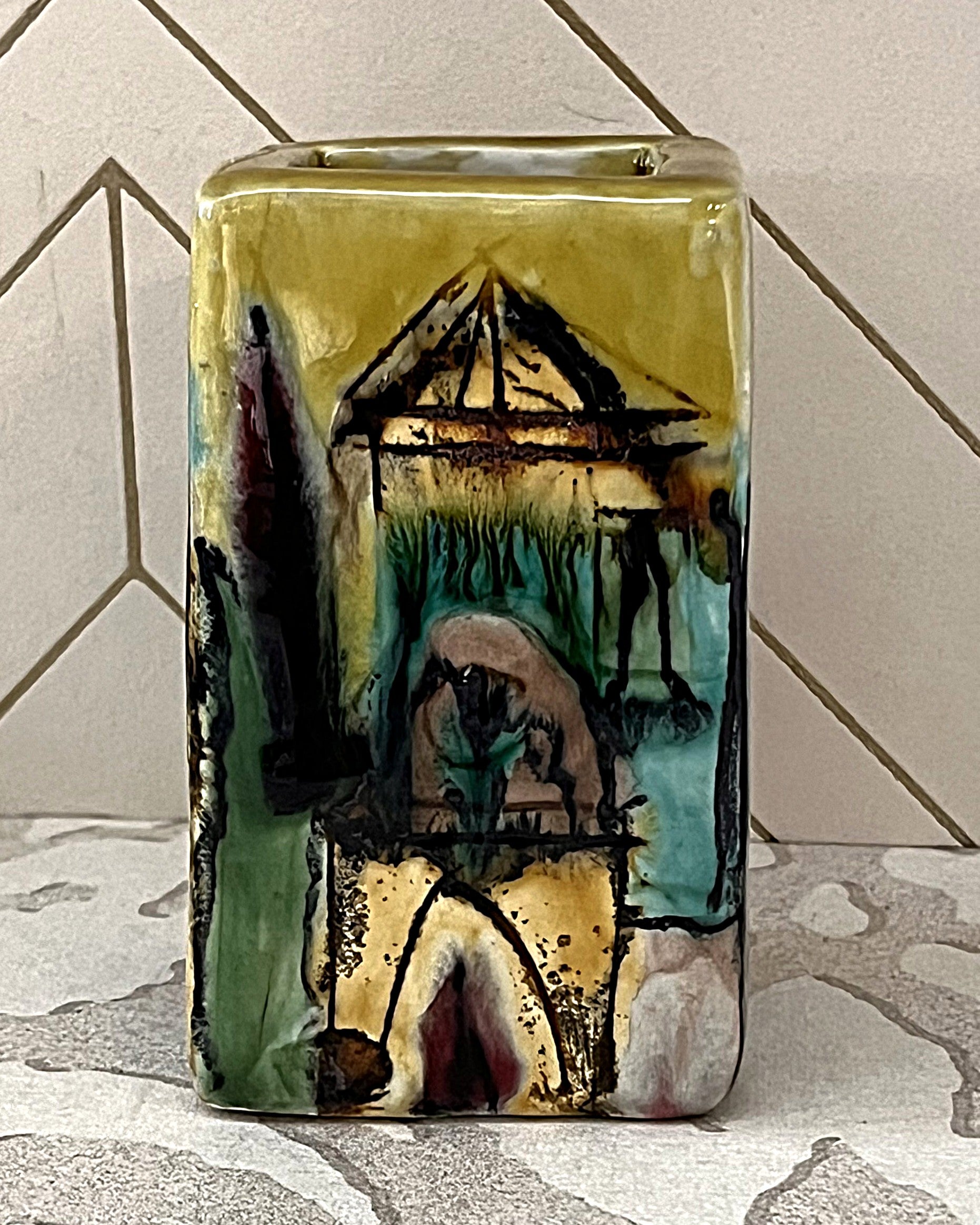 Vases & Planters: Elio Schiavon SB Italia Miniature Cubist Vase