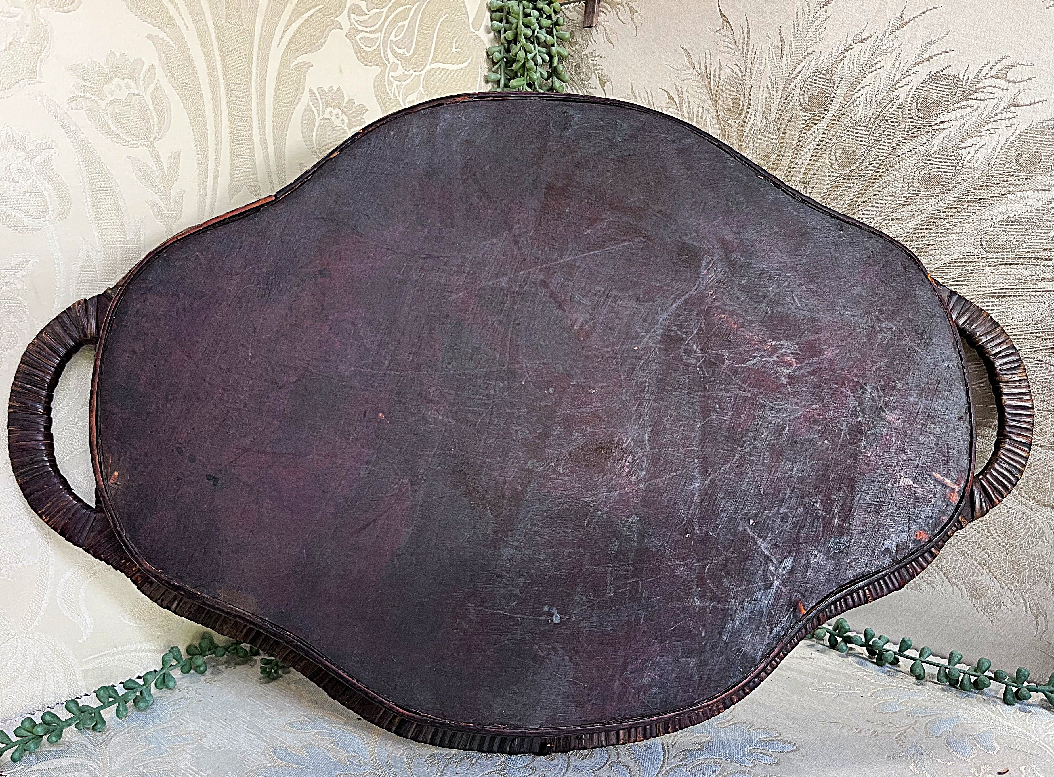 Trays: Japanese Rantai Shikki Bamboo Urushi Lacquer Tray