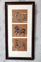 Indian Miniatures: Regal Royal Animal Procession Triptych