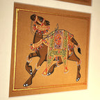 Indian Miniatures: Regal Royal Animal Procession Triptych