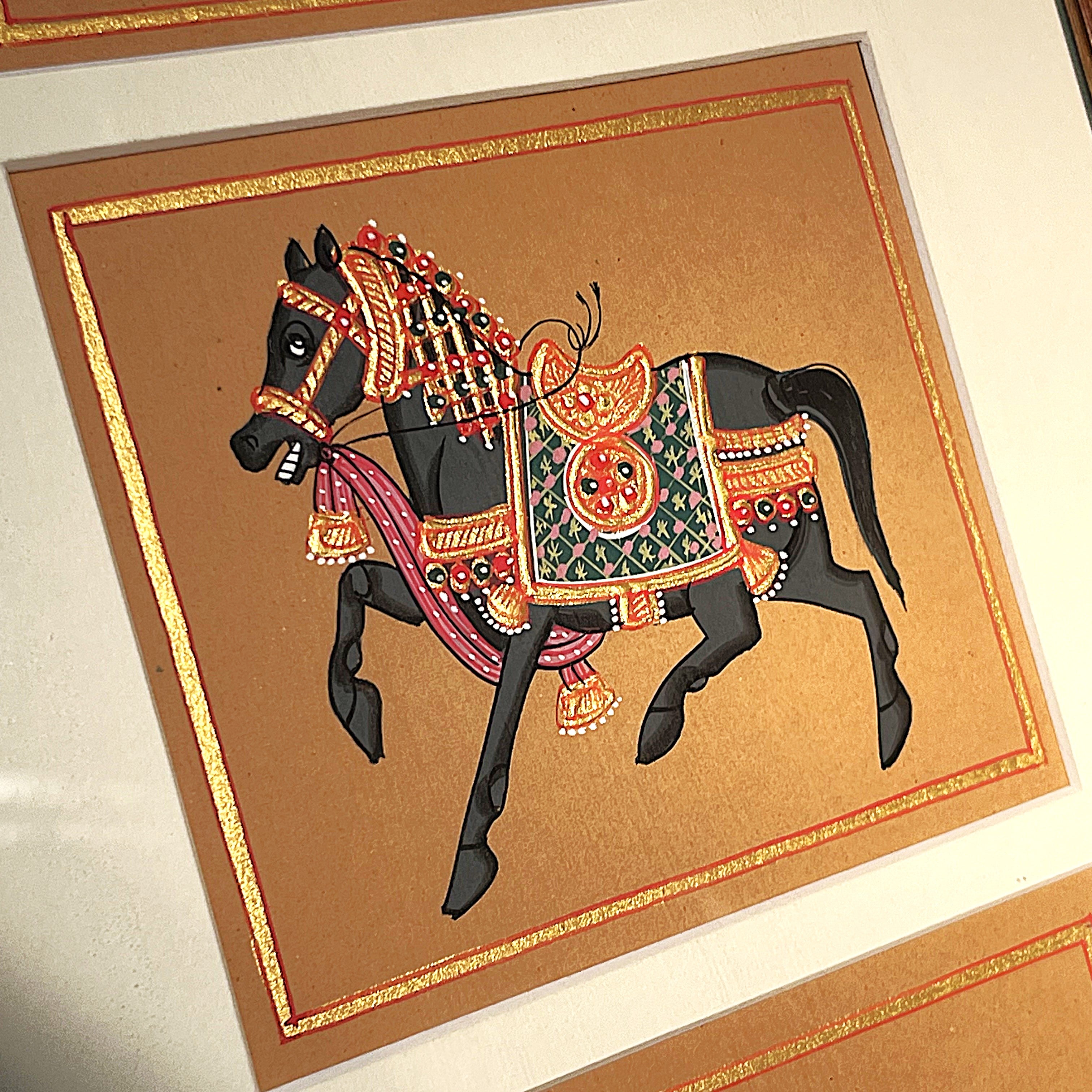 Wall Art: Traditional Indian Miniature featuring the "Regal Royal Animal Procession"