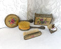 Dressing Table Vanity: British 1950's Petit Point Boudoir