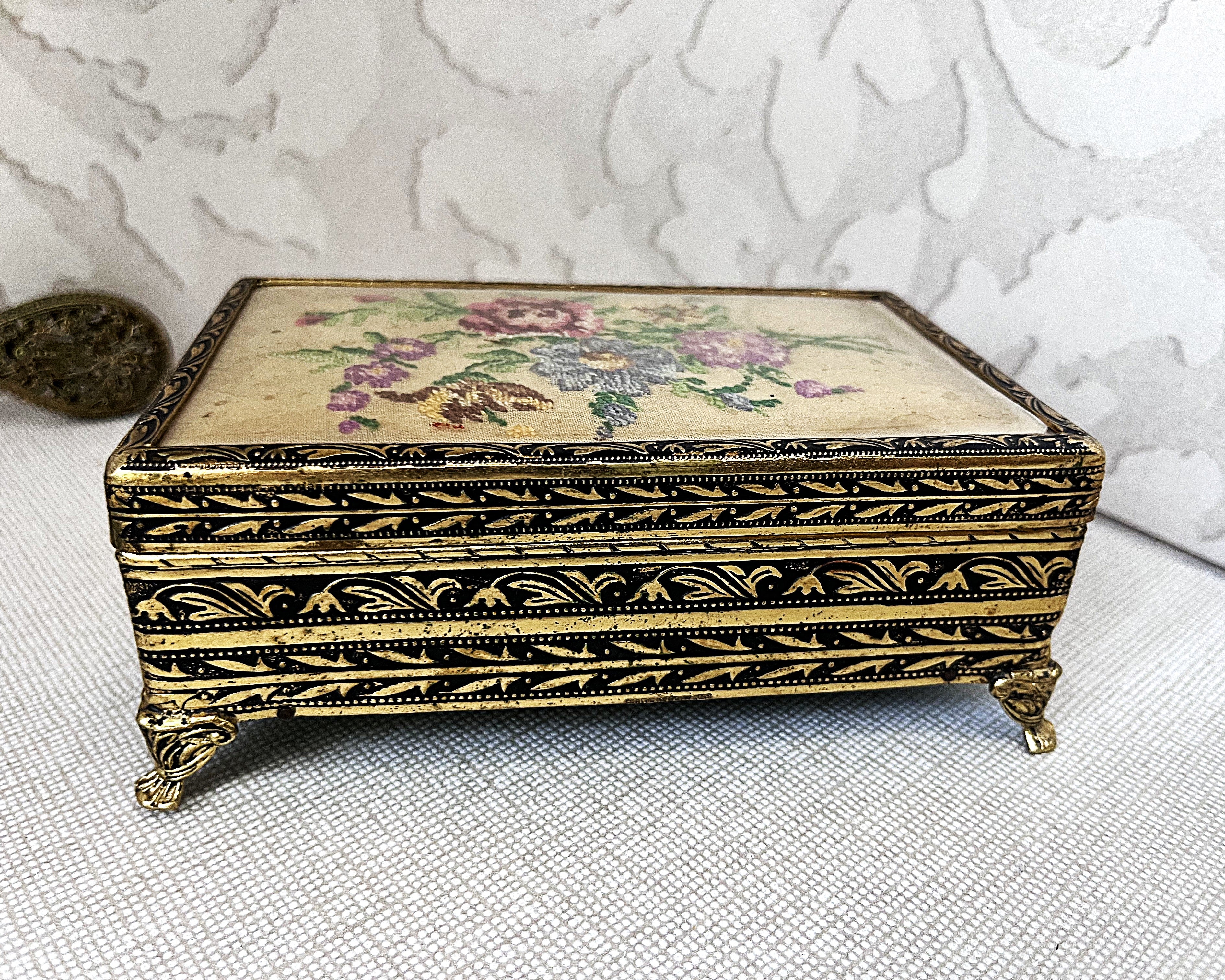 Dressing Table Vanity: British 1950's Petit Point Boudoir