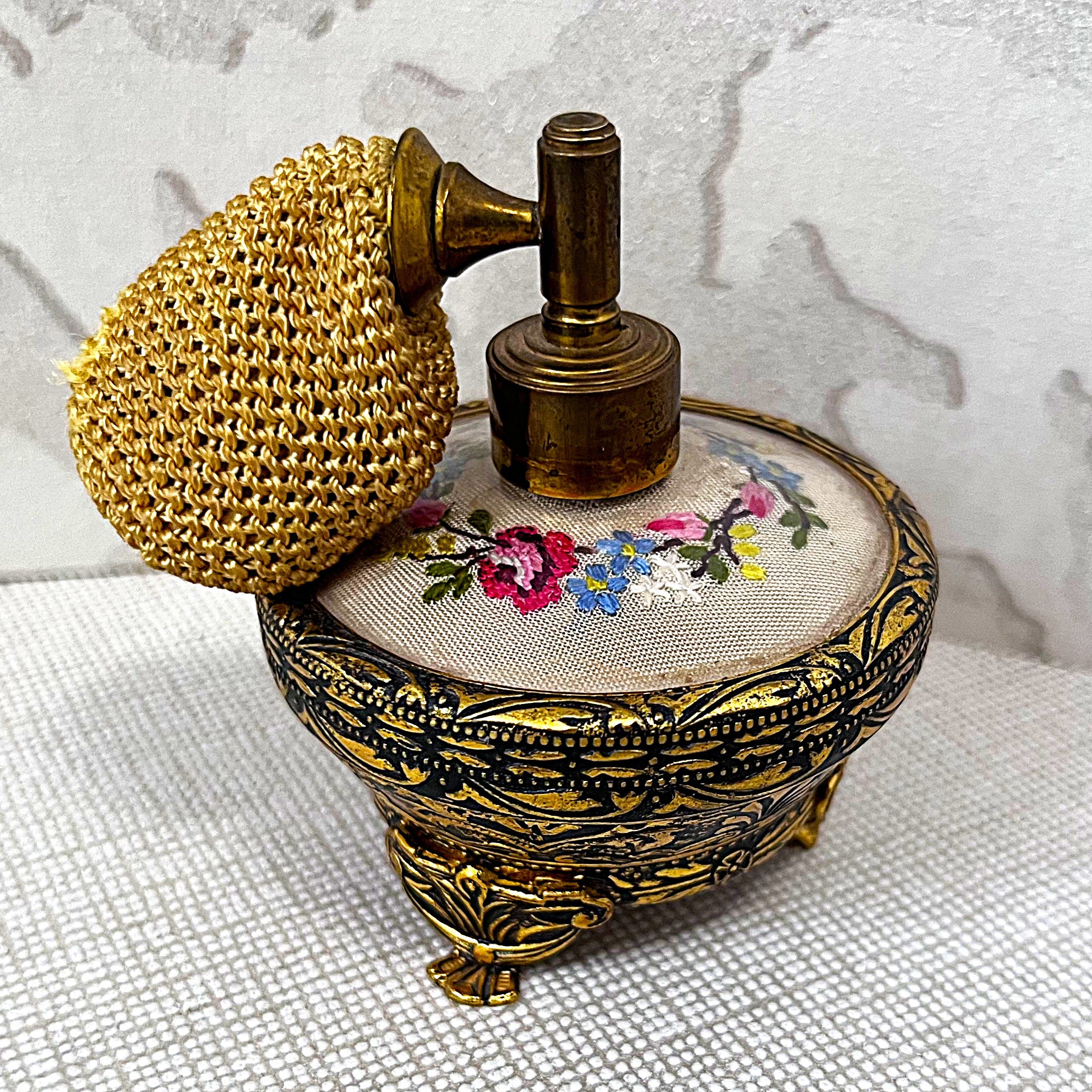 Dressing Table Vanity: British 1950's Petit Point Boudoir