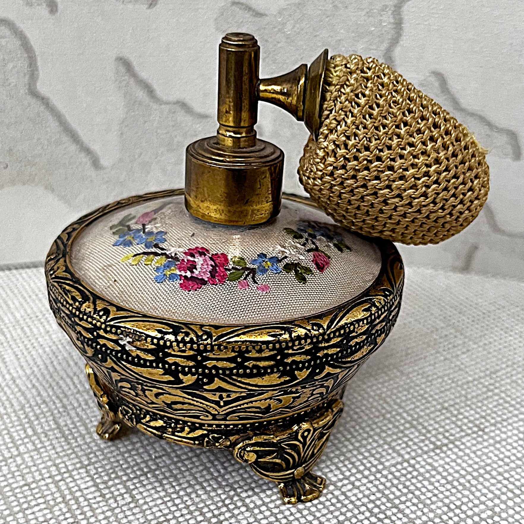 Dressing Table Vanity: British 1950's Petit Point Boudoir