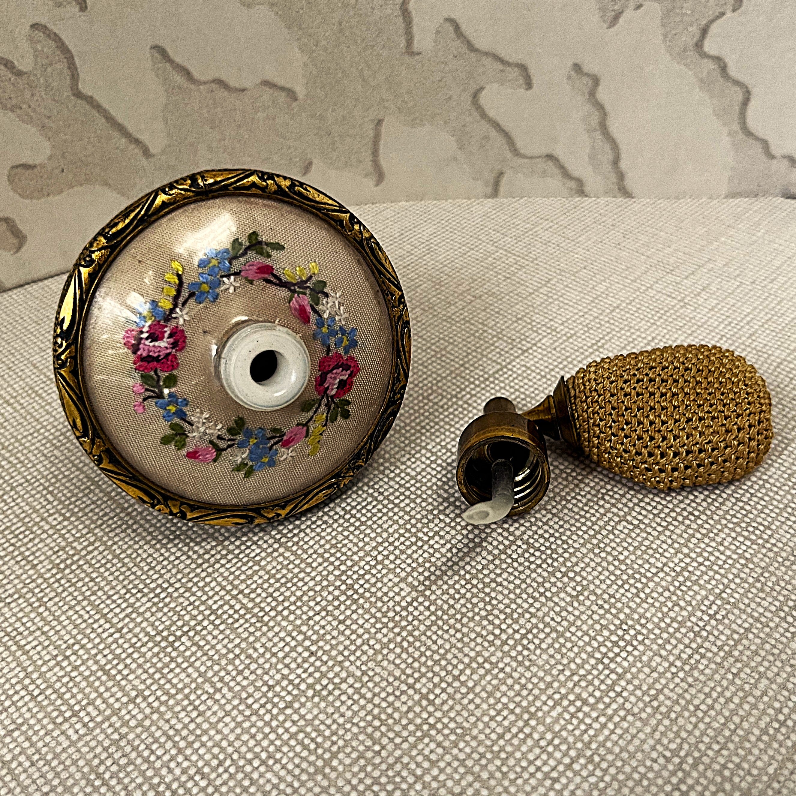 Dressing Table Vanity: British 1950's Petit Point Boudoir