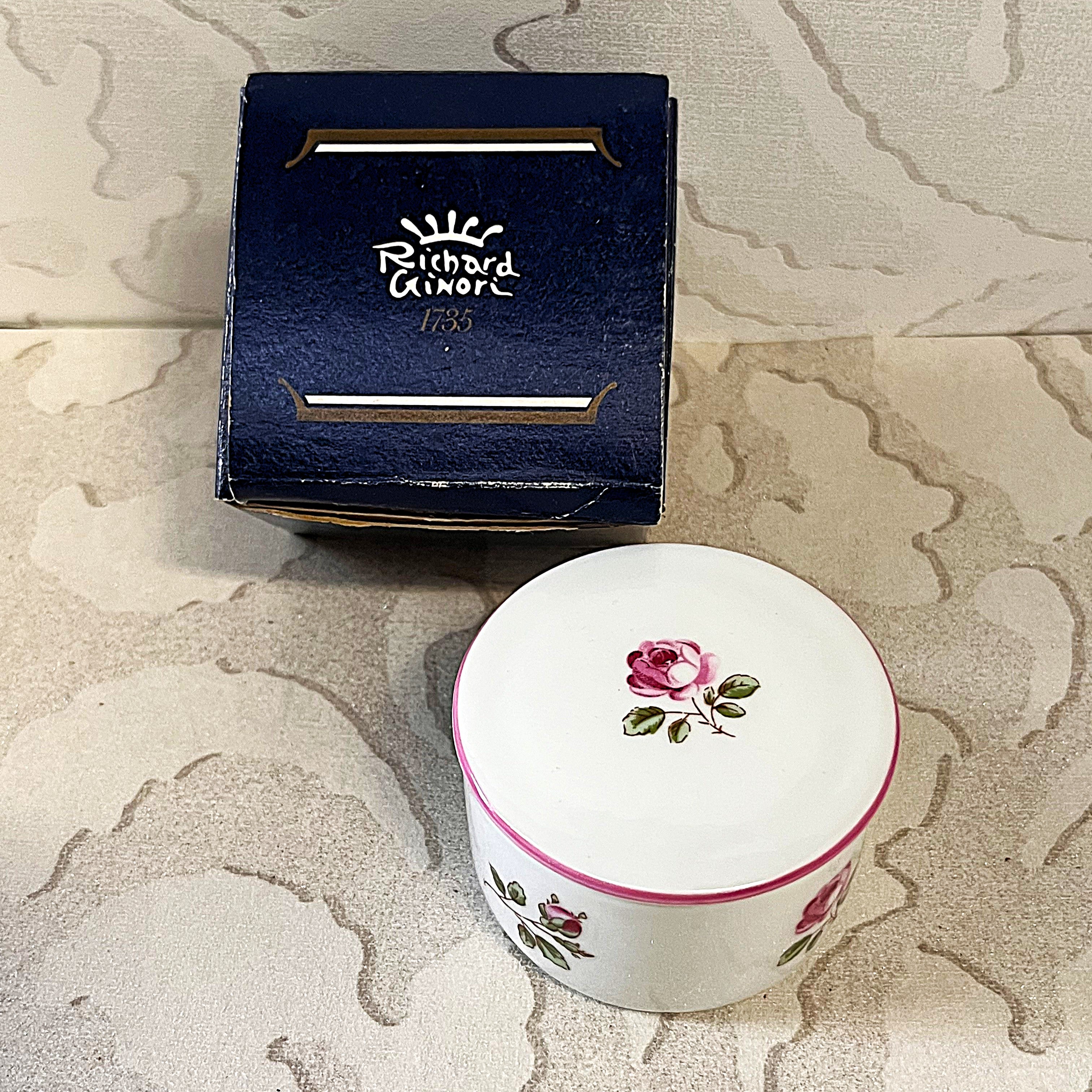 Trinkets: Richard Ginori Trinket Box Pink Rose Design