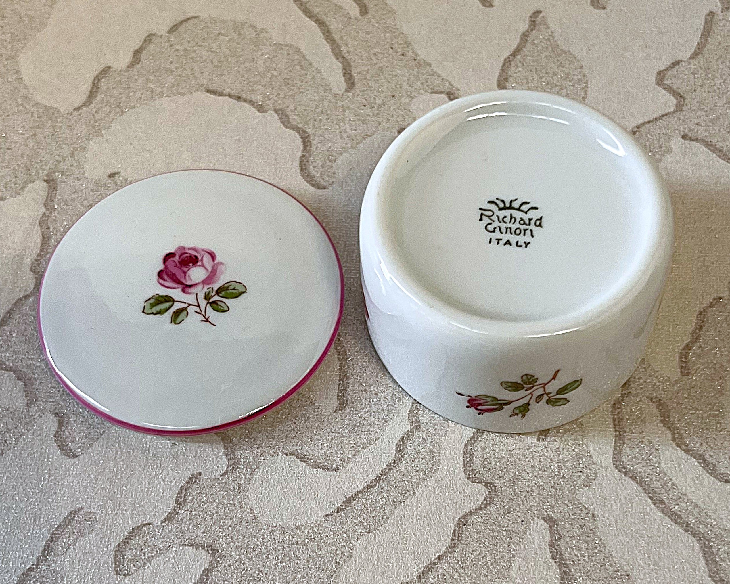 Trinkets: Richard Ginori Trinket Box Pink Rose Design