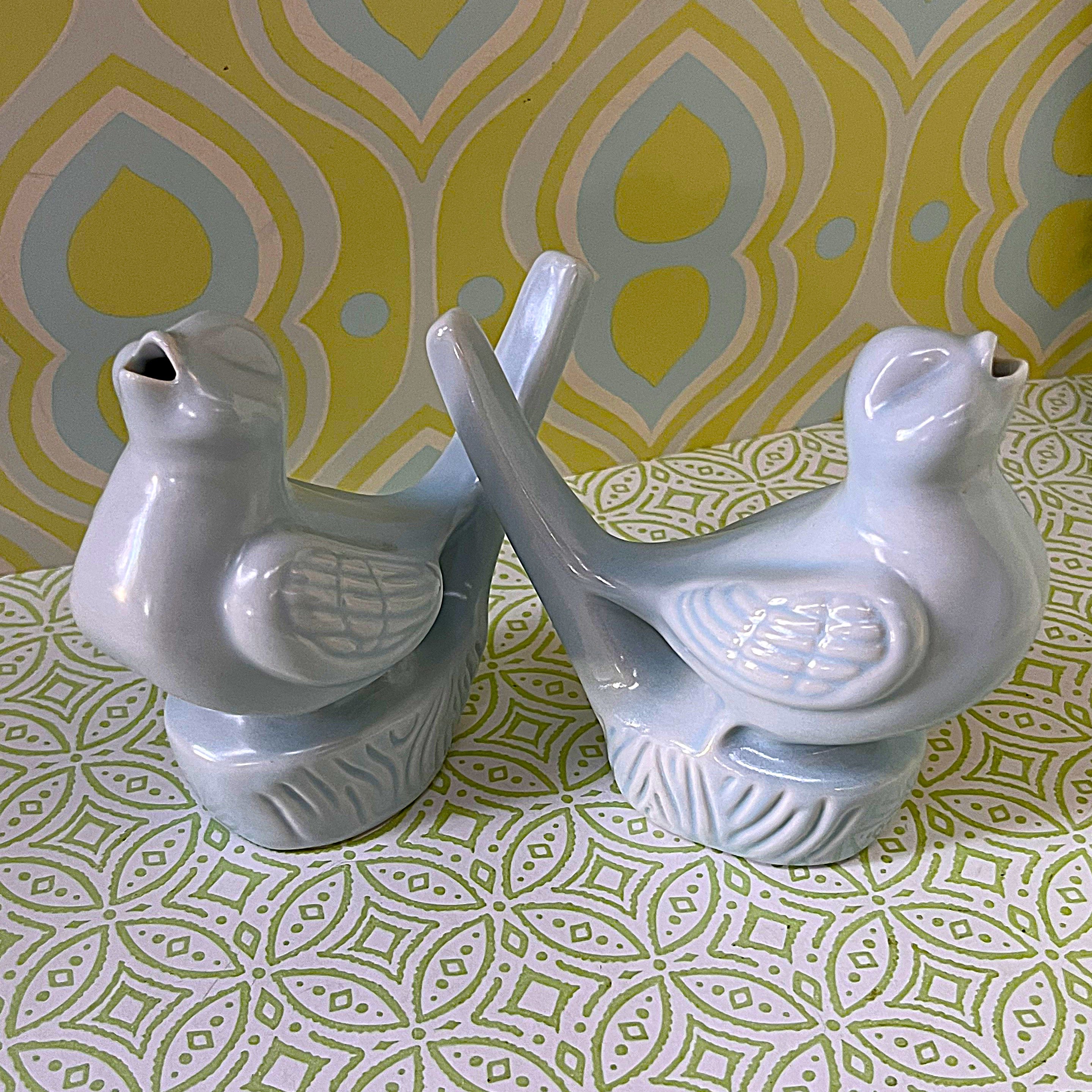 Bud Vases: Q-topia "Singing Bird" Bud Vase, Pair