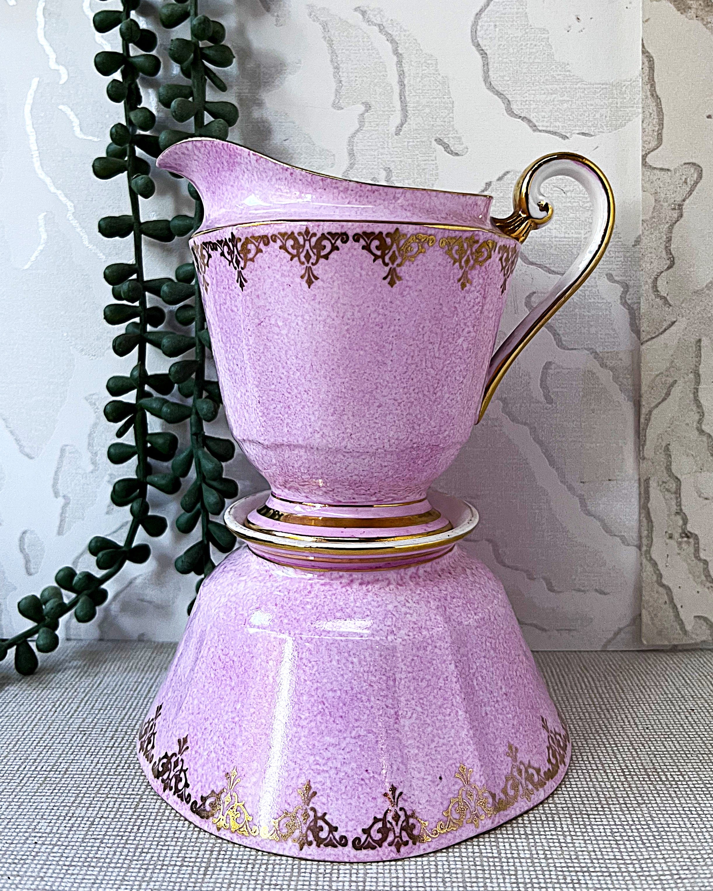 High Tea: Roslyn Fine Bone China Pastel Pink Cream & Sugar Set