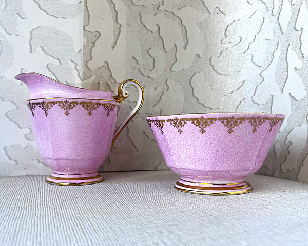 High Tea: Roslyn Fine Bone China Pastel Pink Cream & Sugar Set
