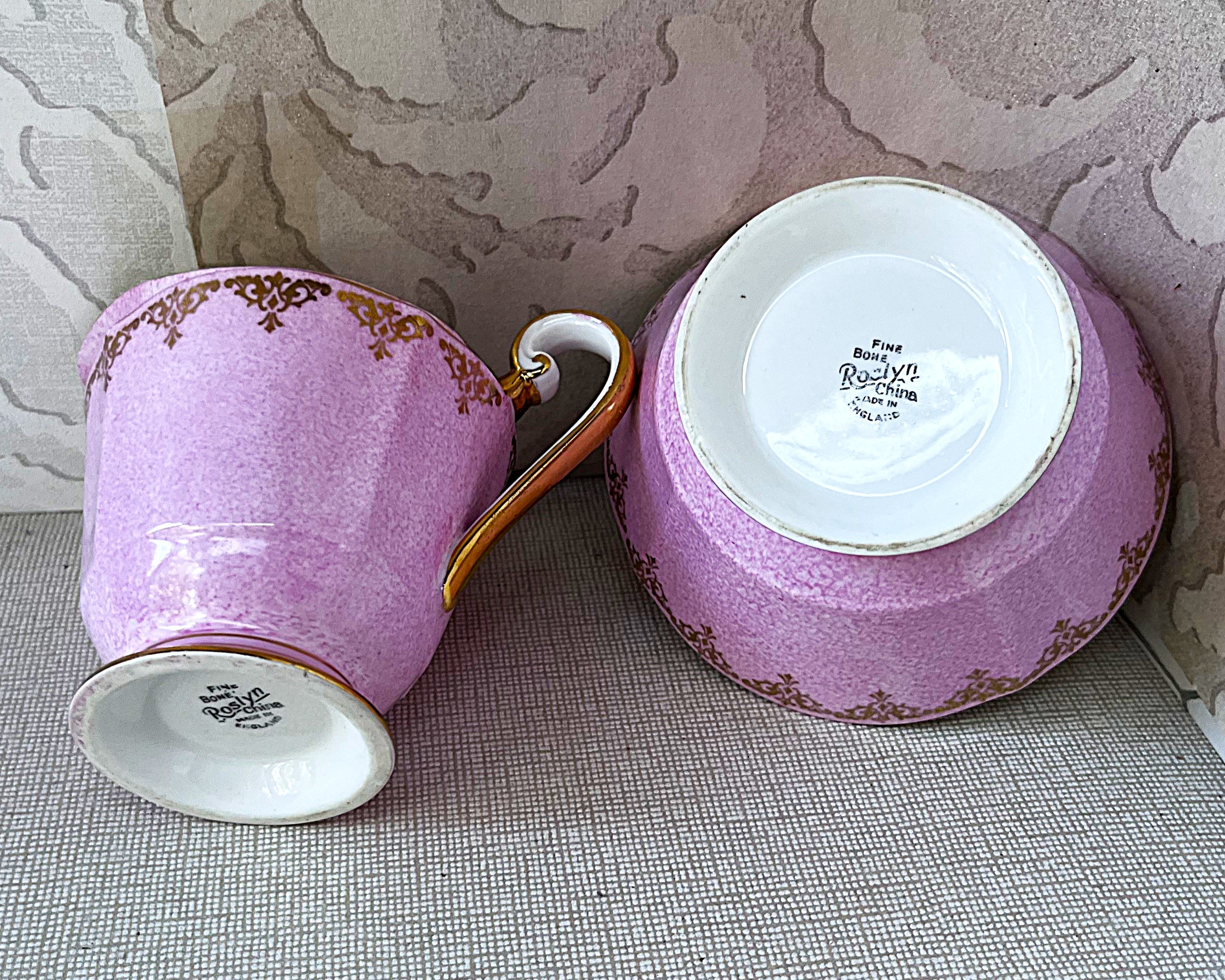 High Tea: Roslyn Fine Bone China Pastel Pink Cream & Sugar Set