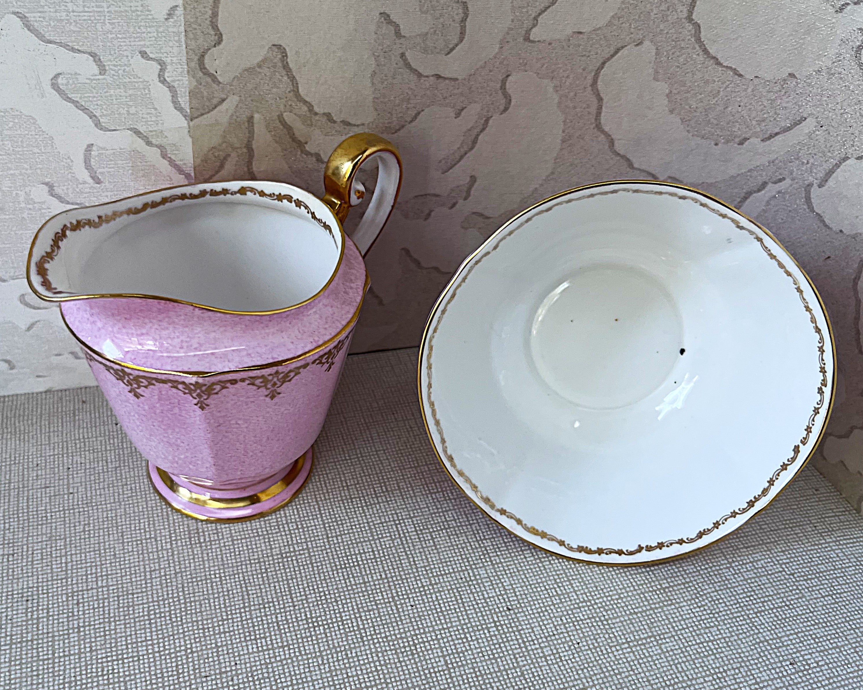 High Tea: Roslyn Fine Bone China Pastel Pink Cream & Sugar Set