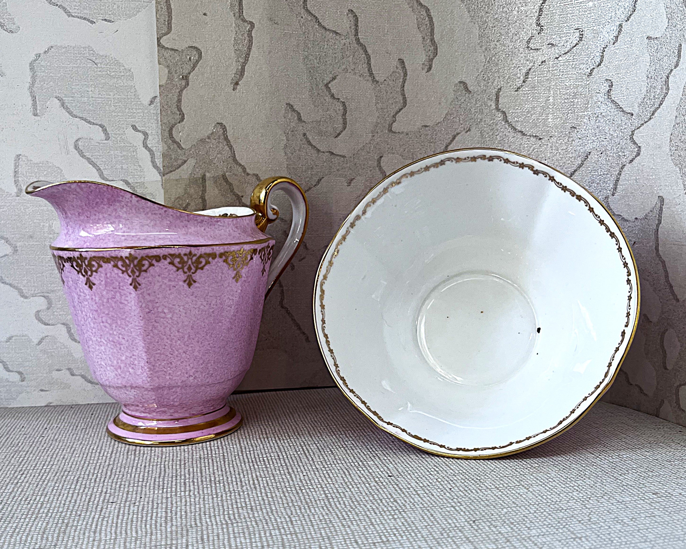 High Tea: Roslyn Fine Bone China Pastel Pink Cream & Sugar Set