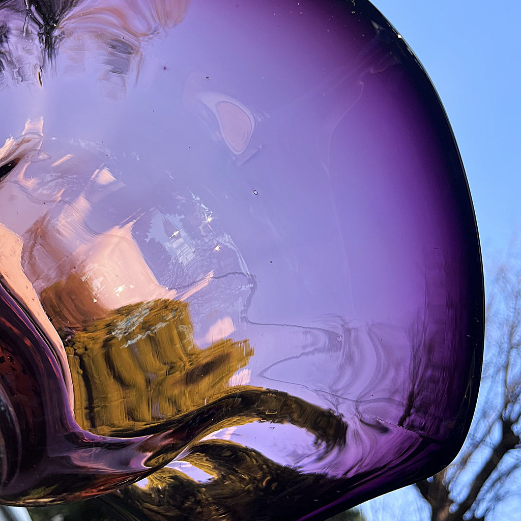 Decorative Art Glass: Empoli Amethyst Compote Bowl