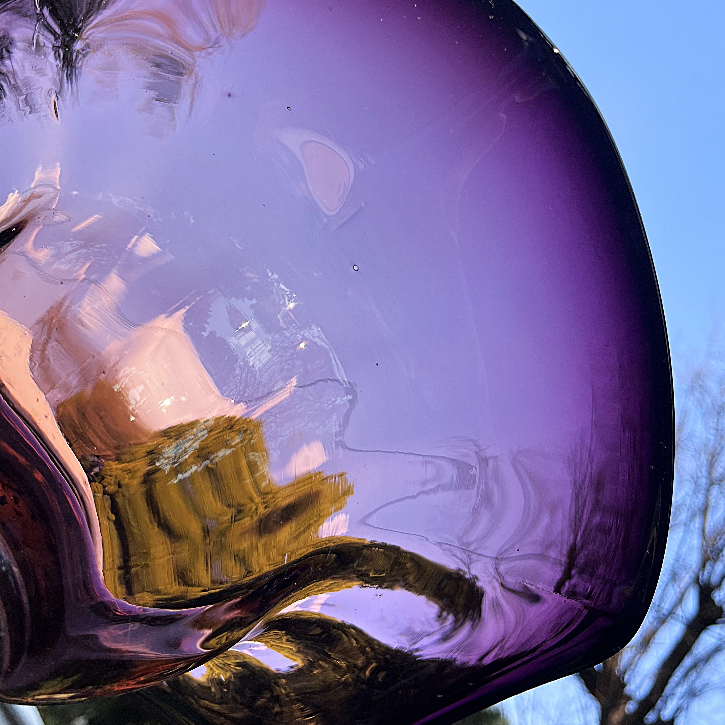 Italian: Empoli Art Glass Amethyst Compote Bowl