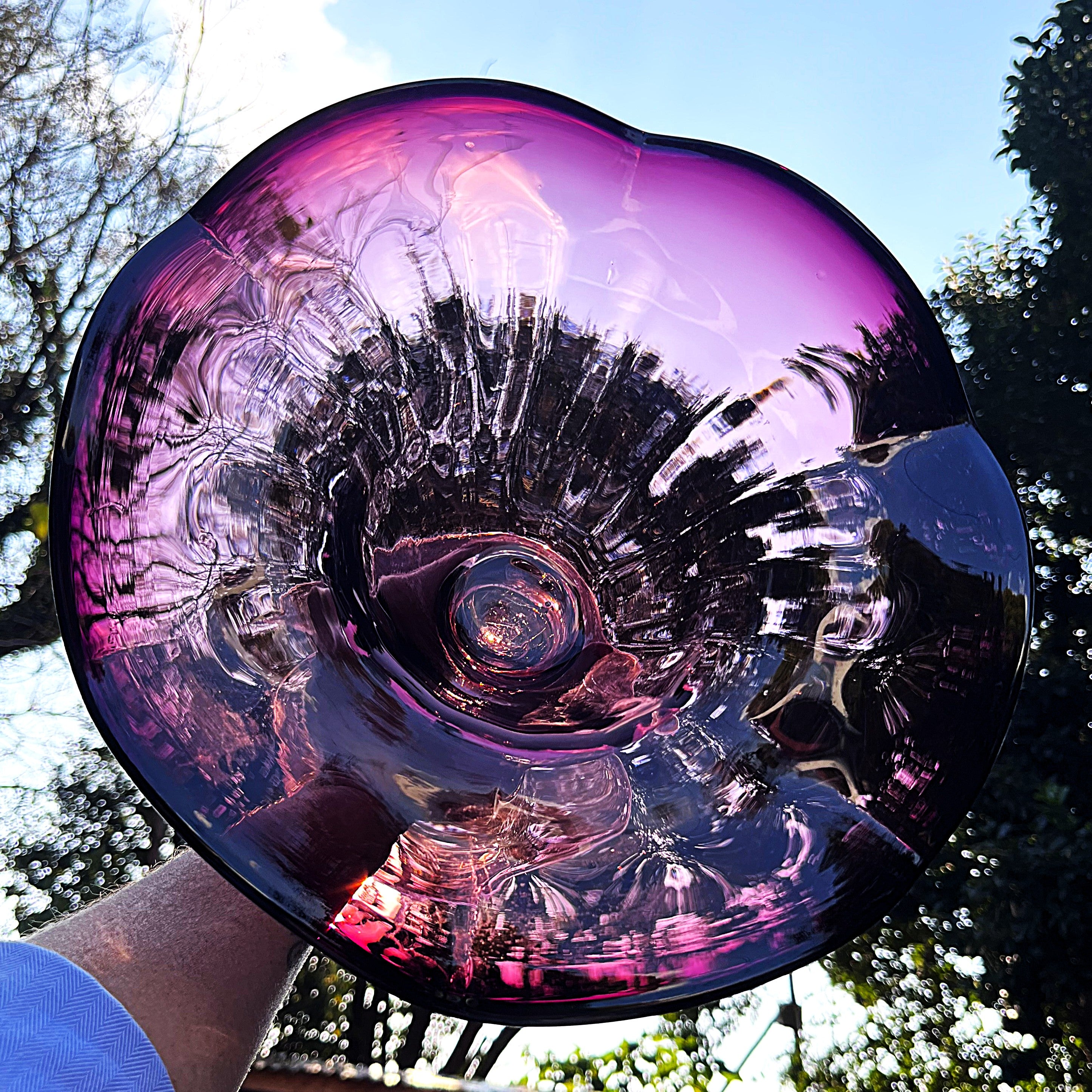 Italian: Empoli Art Glass Amethyst Compote Bowl