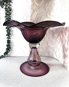 Decorative Art Glass: Empoli Amethyst Compote Bowl