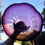Decorative Art Glass: Empoli Amethyst Compote Bowl