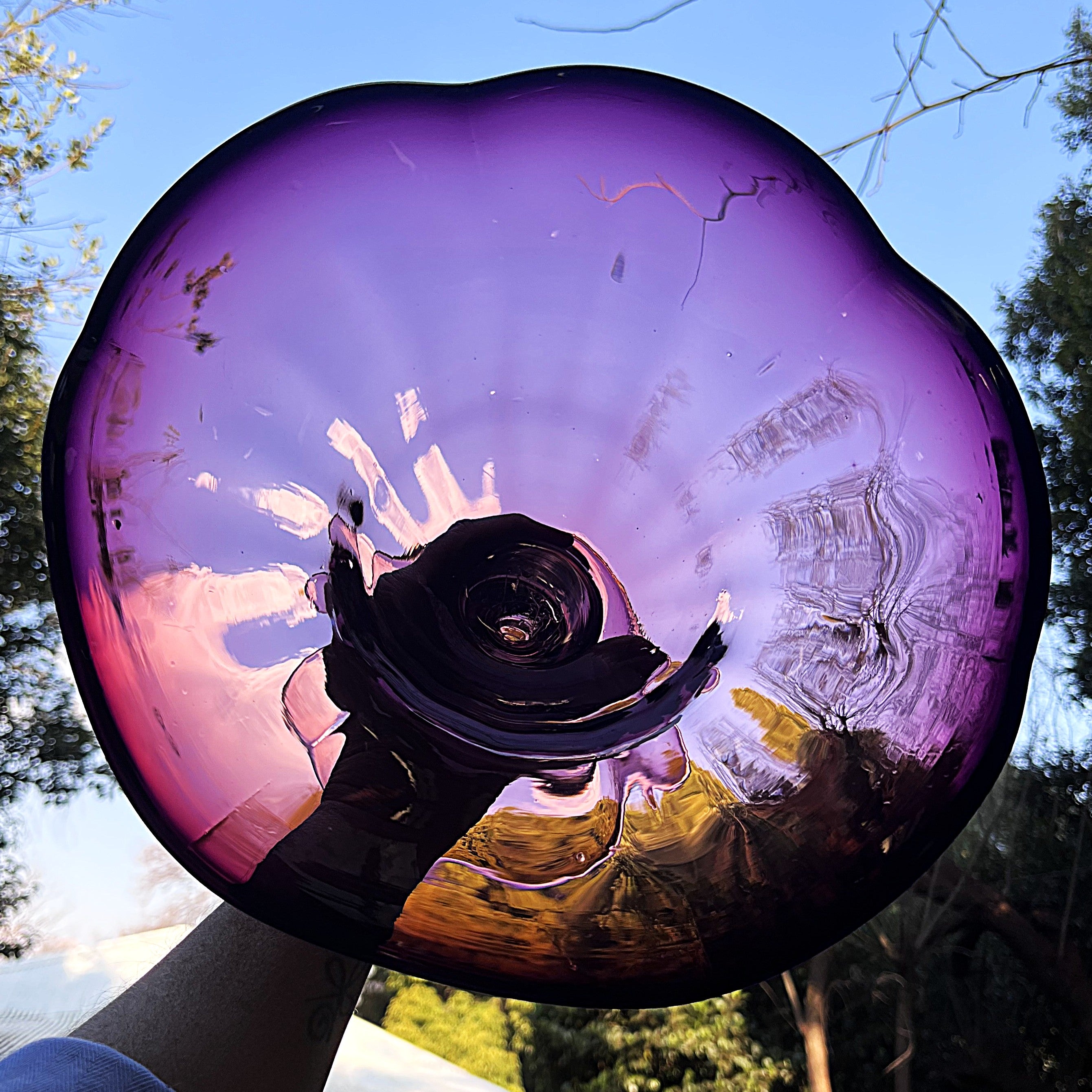 Italian: Empoli Art Glass Amethyst Compote Bowl