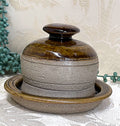 Studio Pottery: Two-Tone Studio Butter Bell Brown Beige