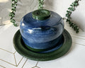 Studio Pottery: French Butter Bell Blue & Green
