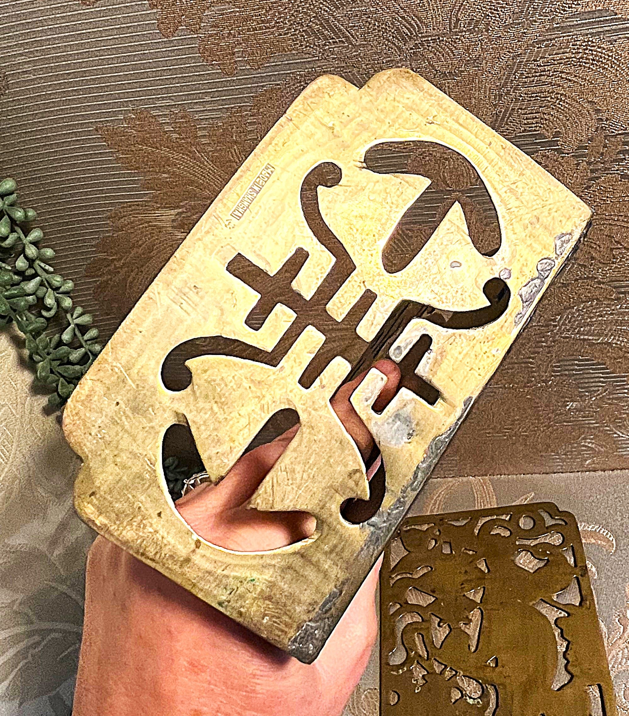 Bookends: Antique Chinese Folk Art Brass Bookends