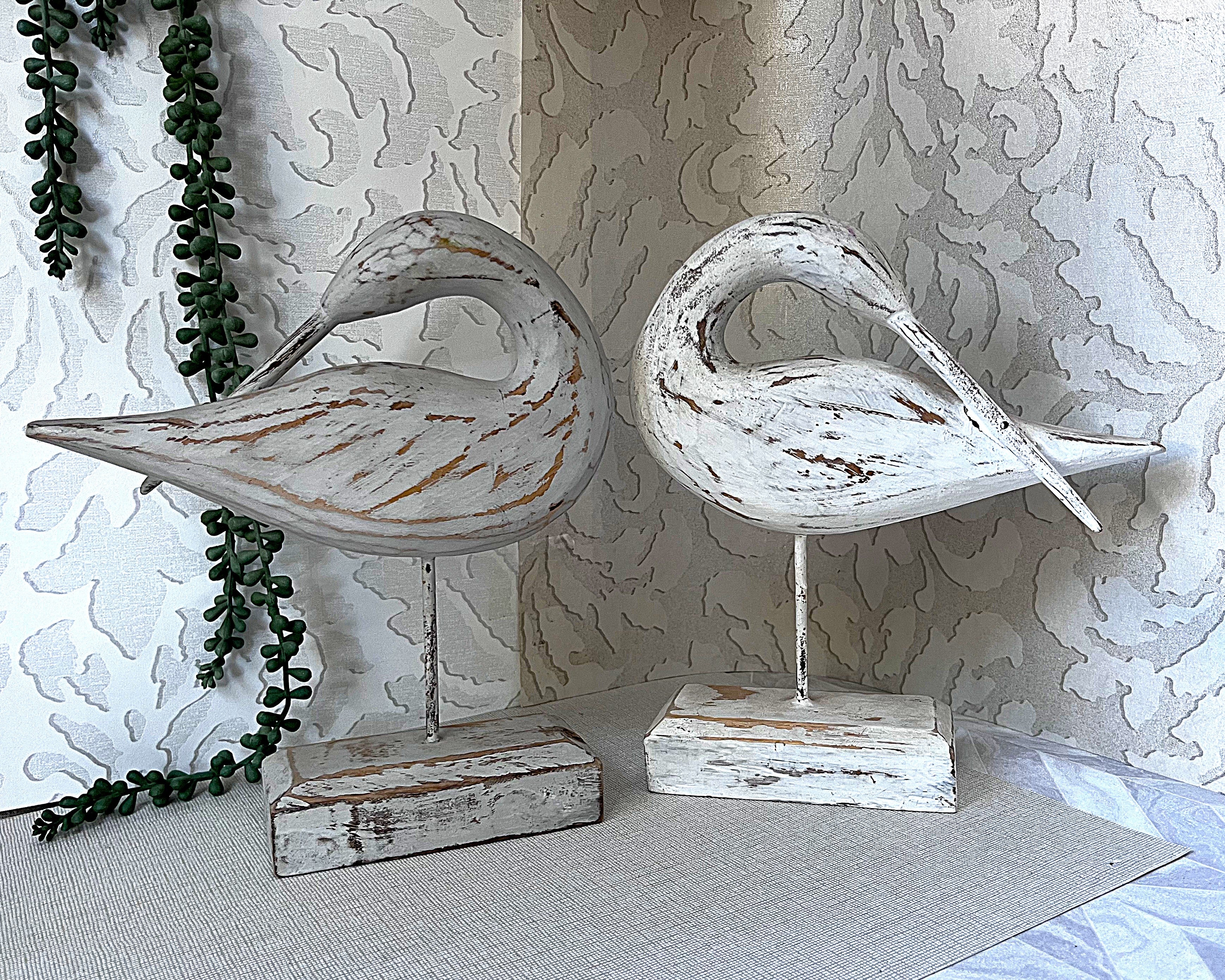 Wood Décor: Shore Bird Décor, Pair
