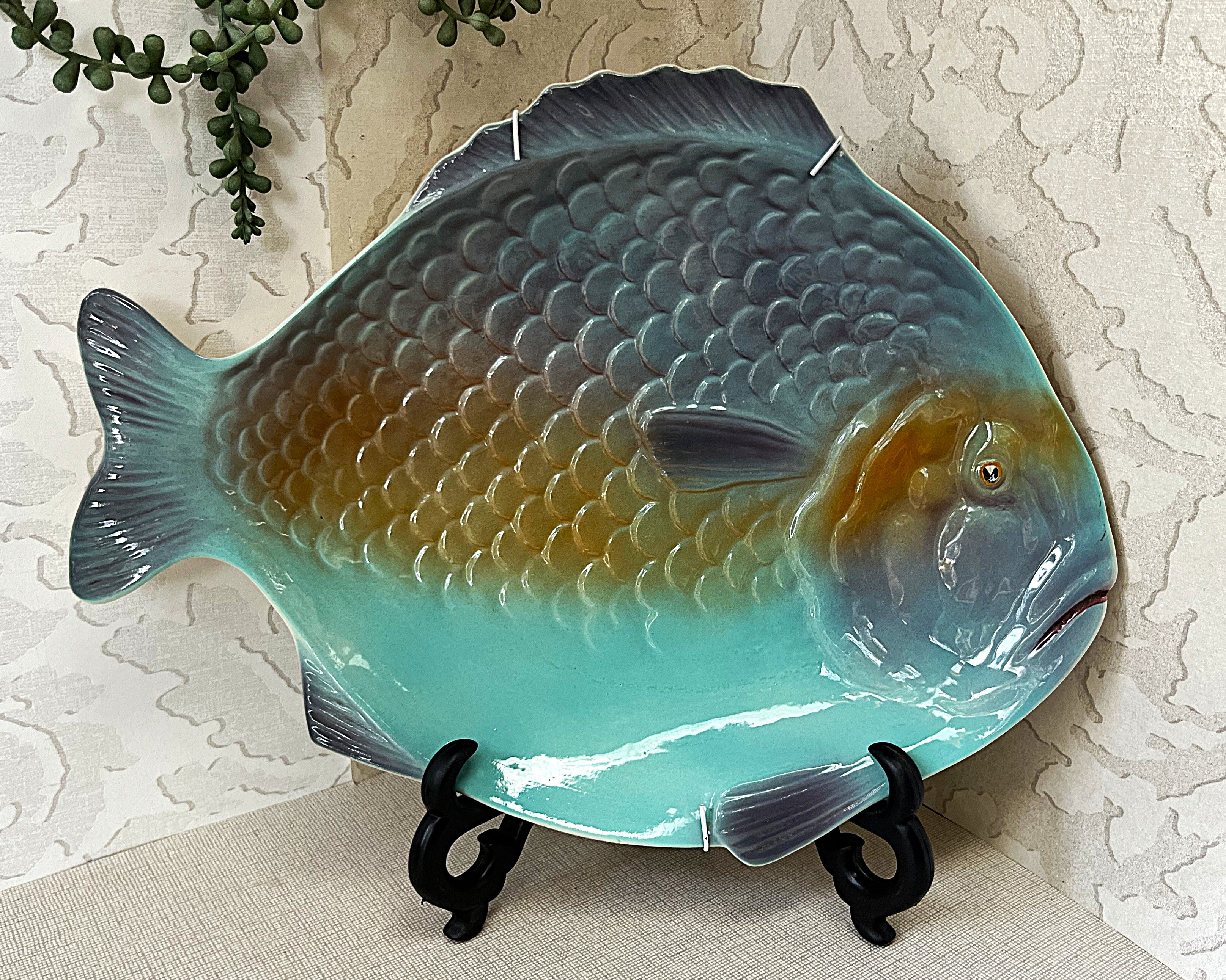 Wall Plate: Shorter & Son Large Majolica Fish Platter