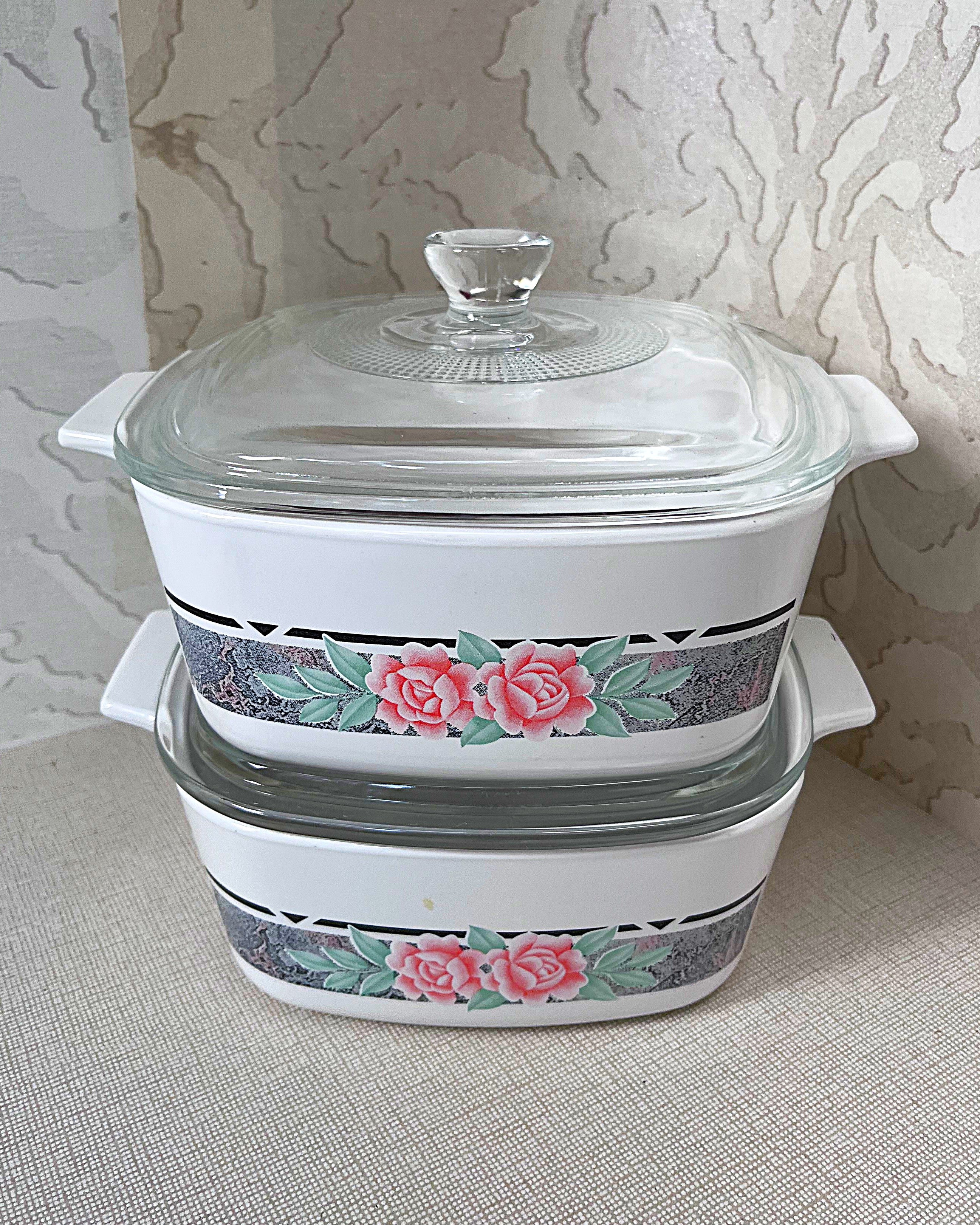 Externally Sourced: Roses & Silk: A-1.5-B Lidded Casserole, Pair