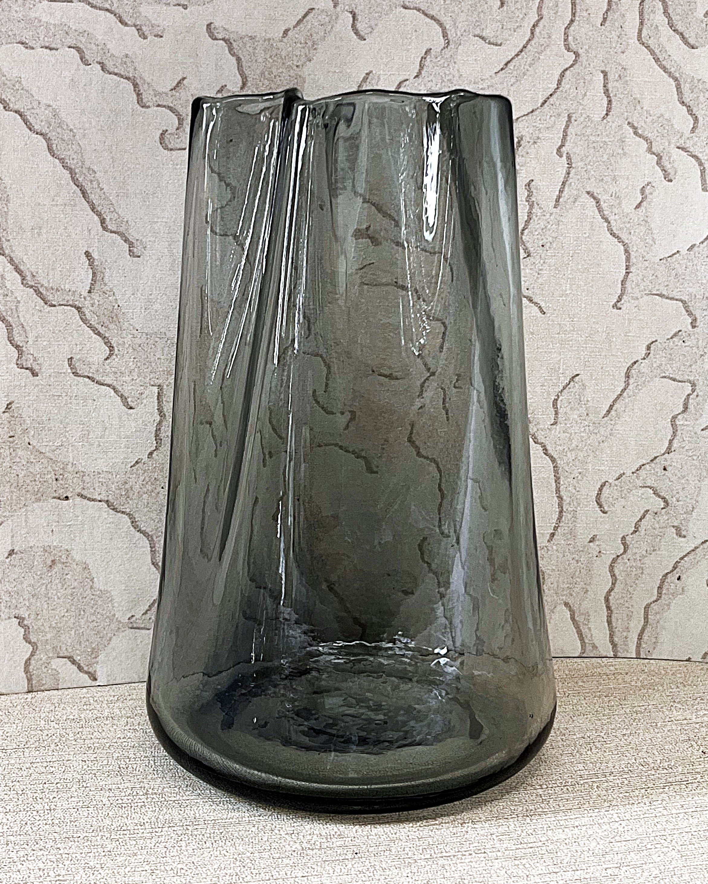 Vases: Nordic Inspired Smoke Grey Glass Vase