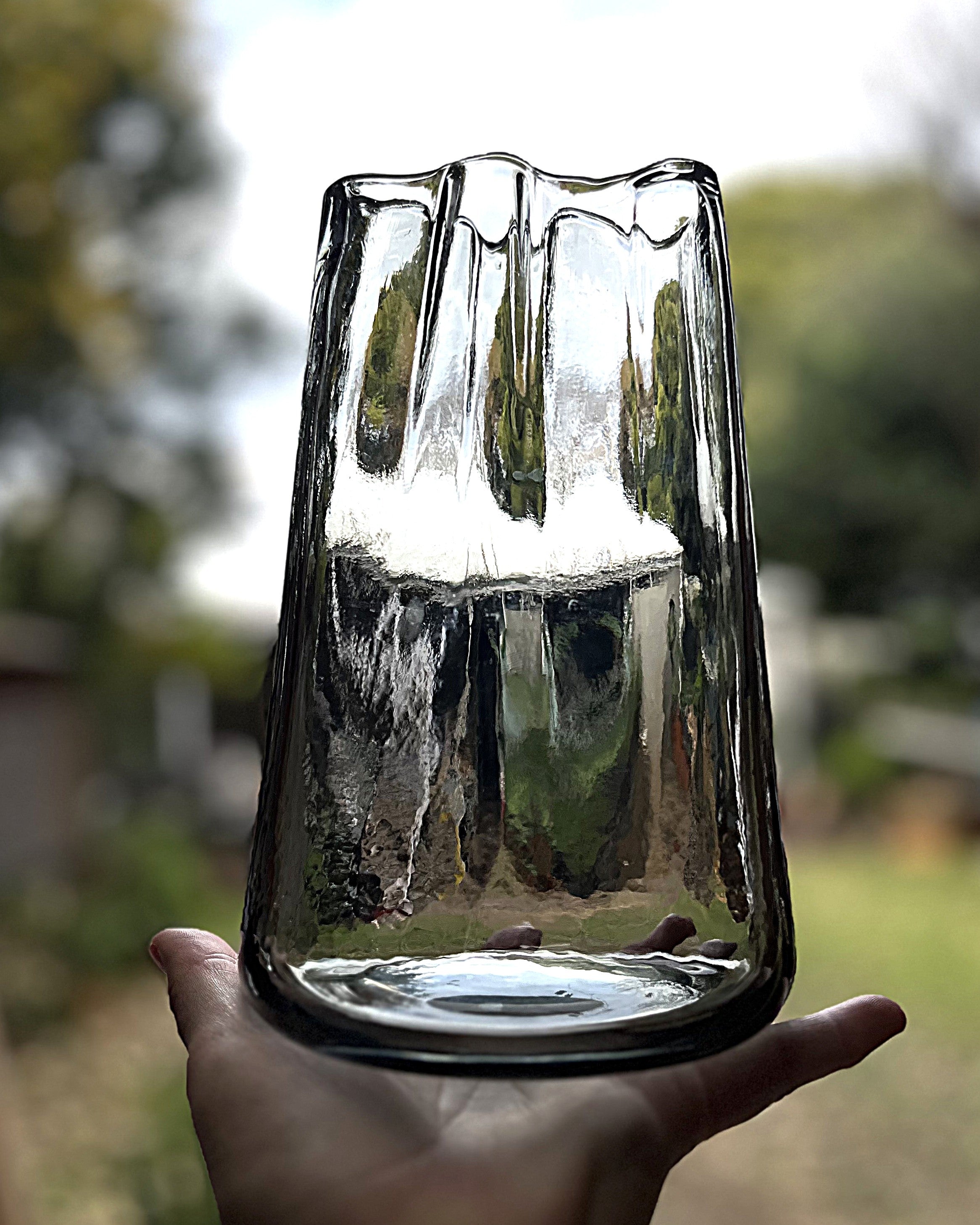 Vases: Nordic Inspired Smoke Grey Glass Vase