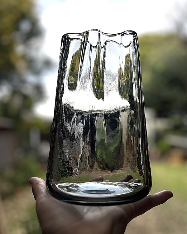Vases: Nordic Inspired Smoke Grey Glass Vase