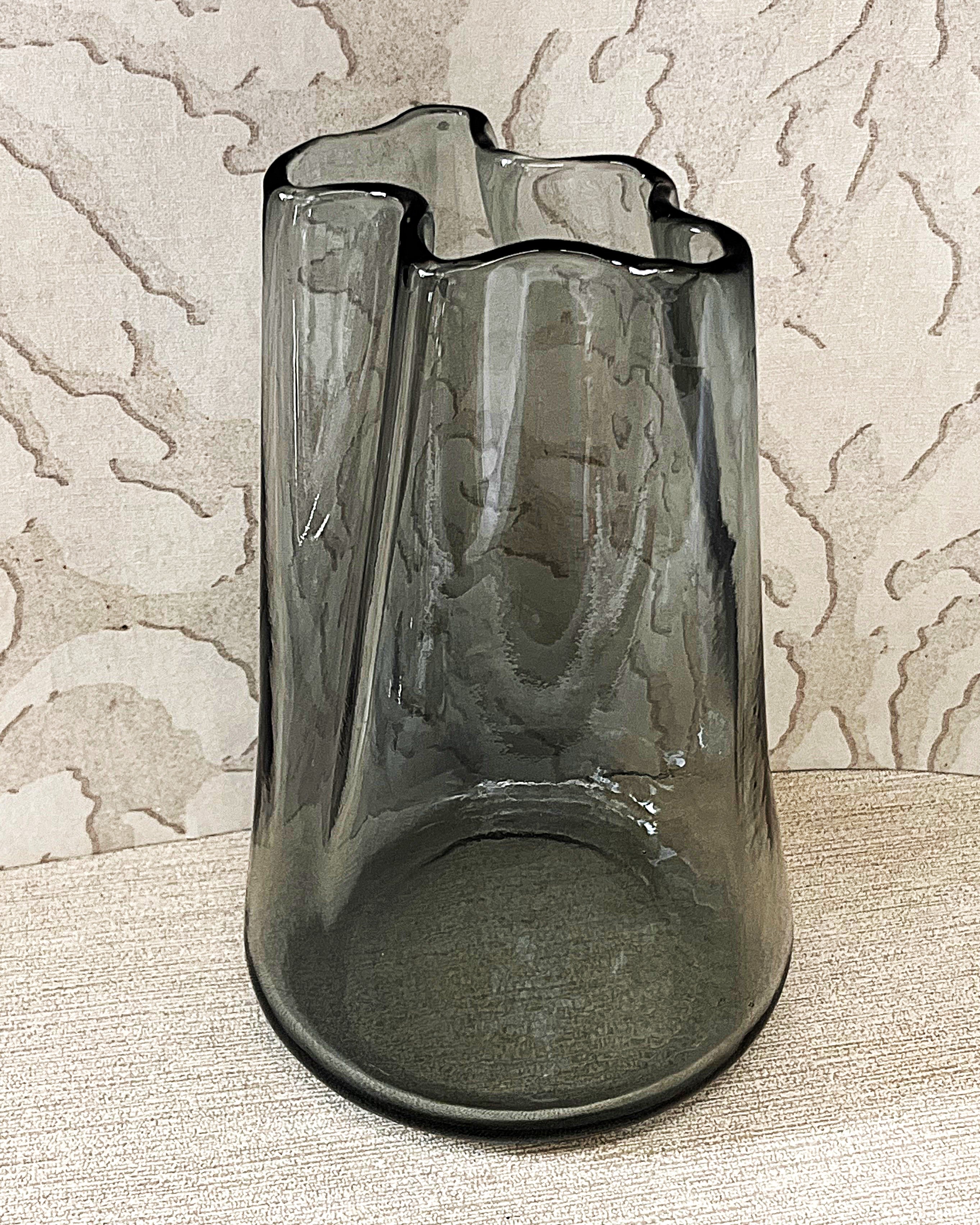 Vases: Nordic Inspired Smoke Grey Glass Vase
