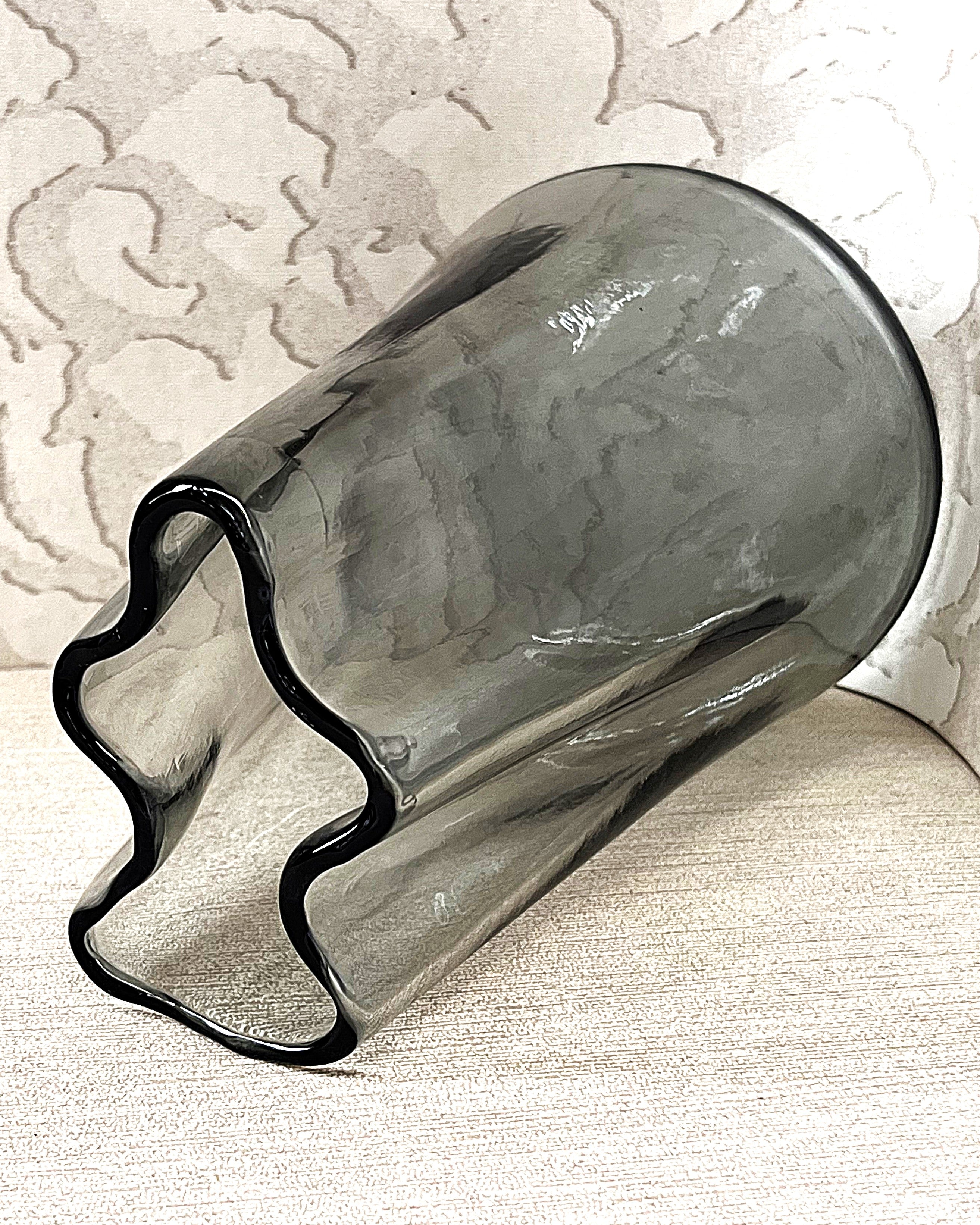 Vases: Nordic Inspired Smoke Grey Glass Vase