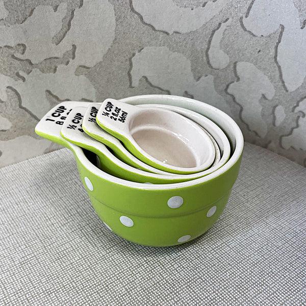 Measuring: Measuring Cup Set, Lime Green Polka Dots, Spode