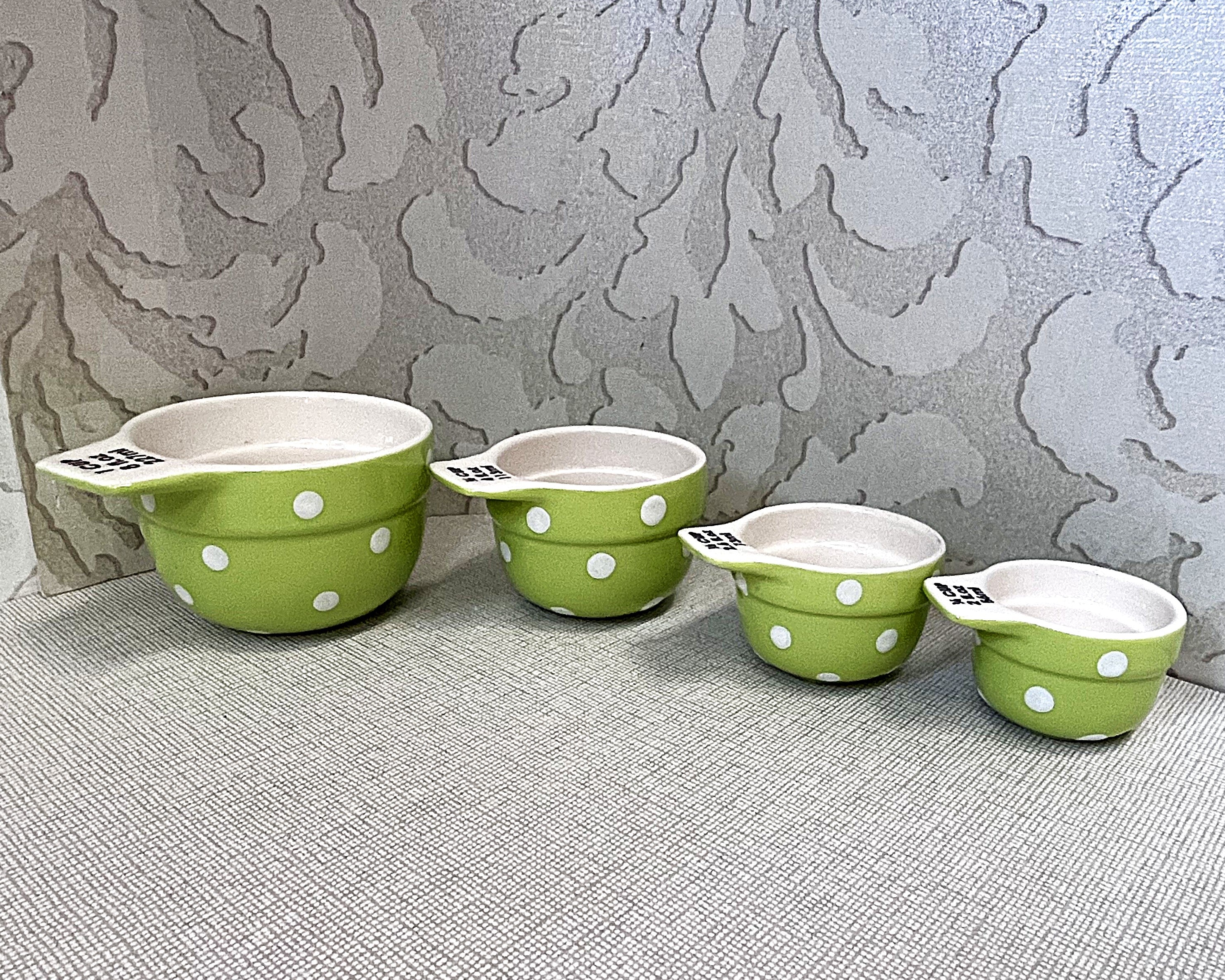 Measuring: Measuring Cup Set, Lime Green Polka Dots, Spode