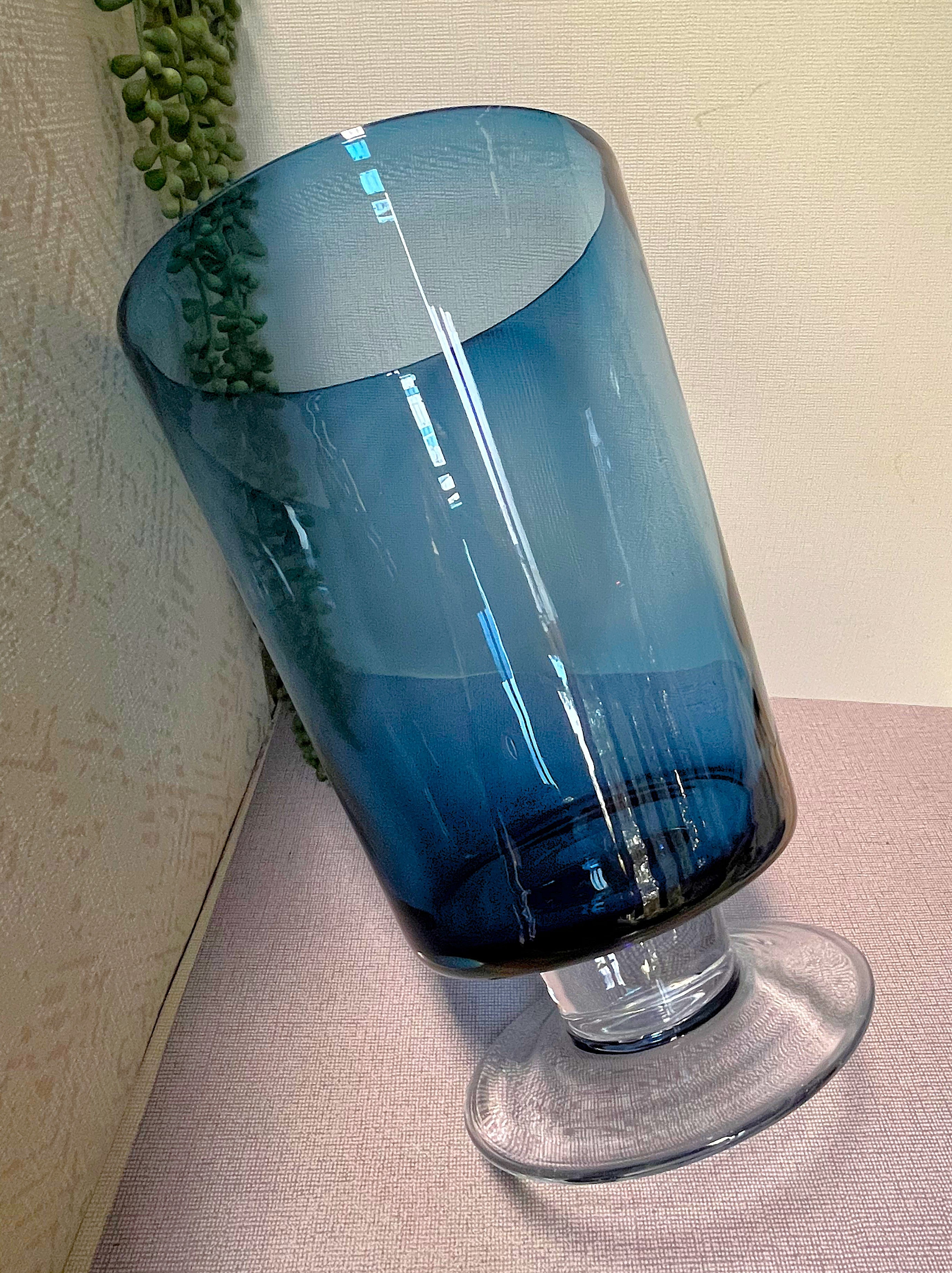 Vases: Stephanie Miron Cobalt Blue Pedestal Vase