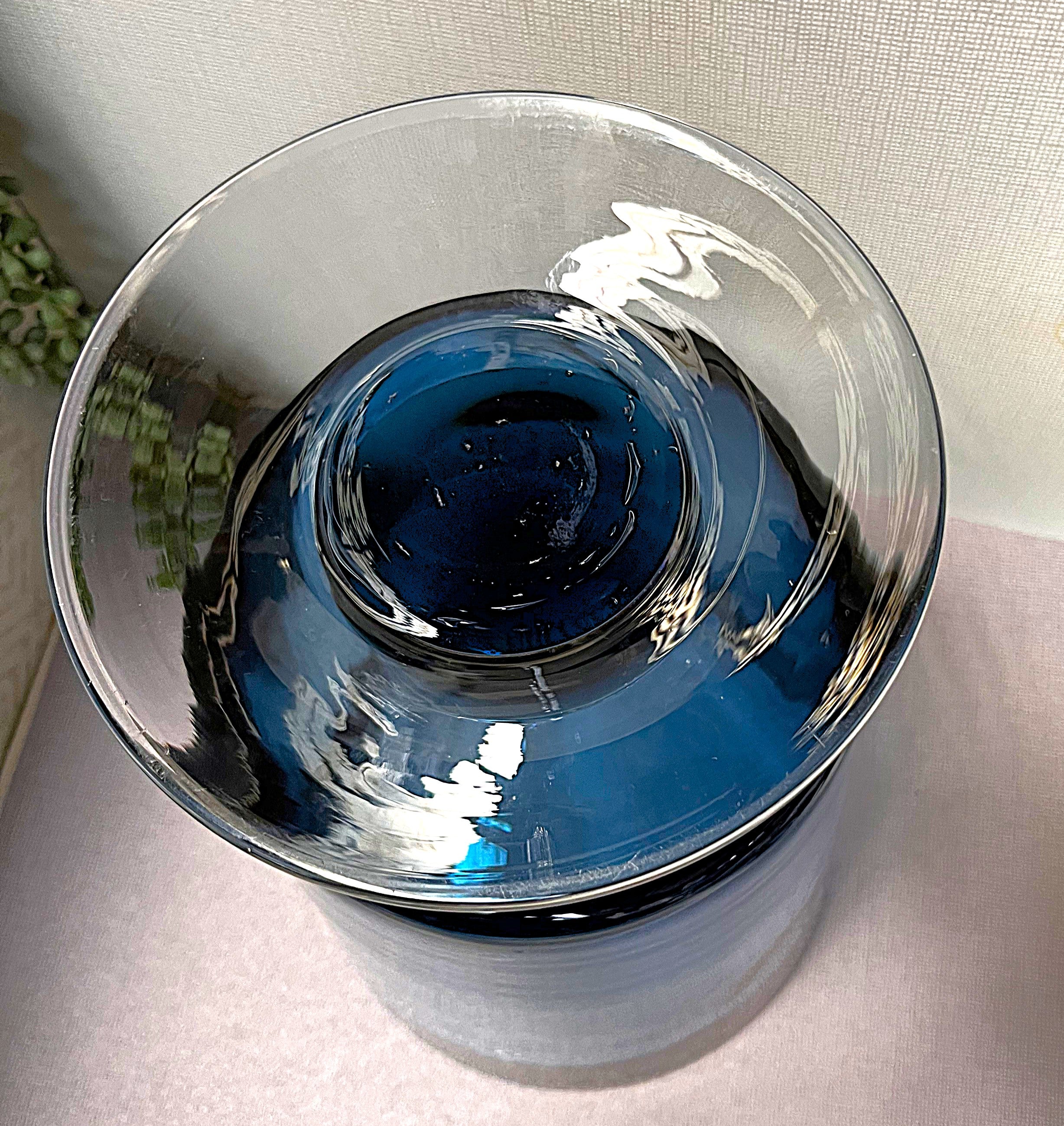 Vases: Stephanie Miron Cobalt Blue Pedestal Vase