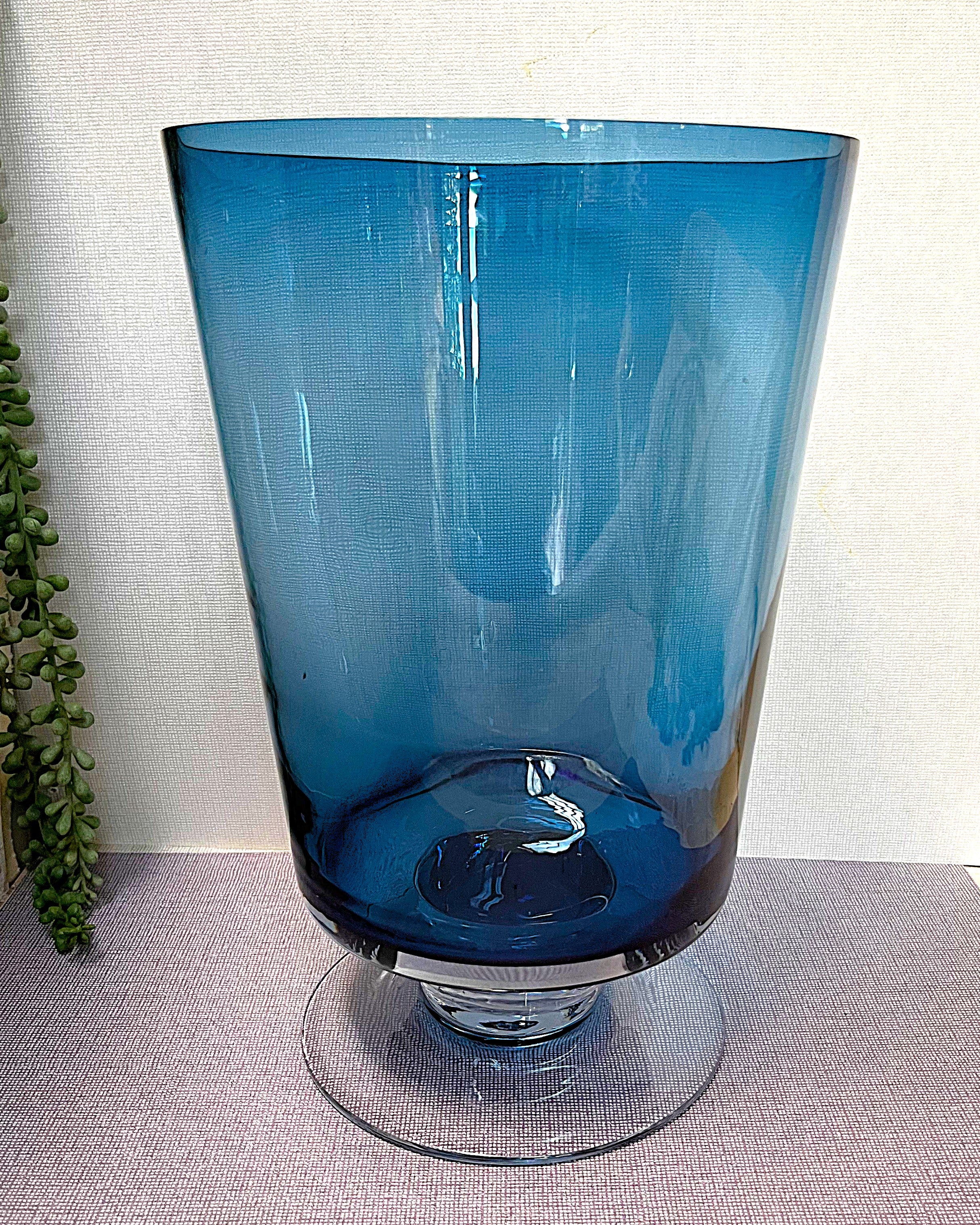 Vases: Stephanie Miron Cobalt Blue Pedestal Vase