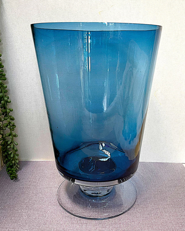 Vases: Stephanie Miron Cobalt Blue Pedestal Vase