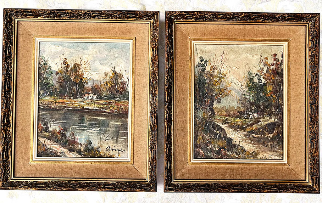 Oil Paintings: Mid-Century "Studio" Landscapes, Pair (Snyder & Leighton)