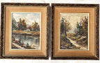 Oil Paintings: Mid-Century "Studio" Landscapes, Pair (Snyder & Leighton)