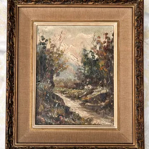 Wall Art: Mid-Century "Studio" Oil Landscapes, Pair