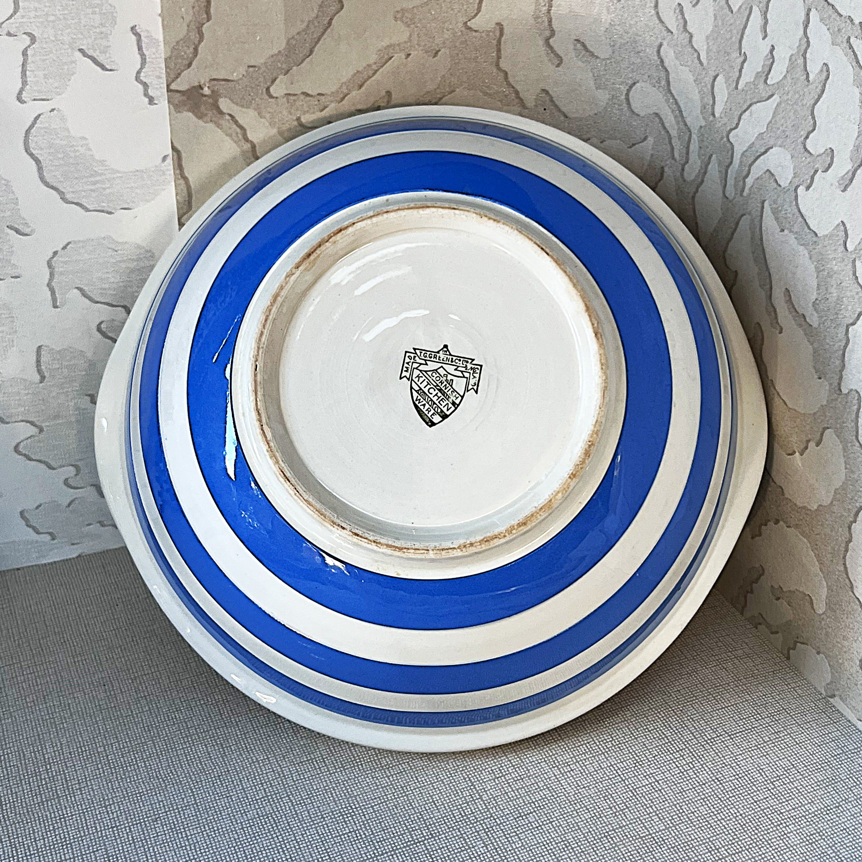 Vintage Mixing Bowls: T.G. Green Cornish Ware Blue: Ironstone Dairy Mixing Bowl