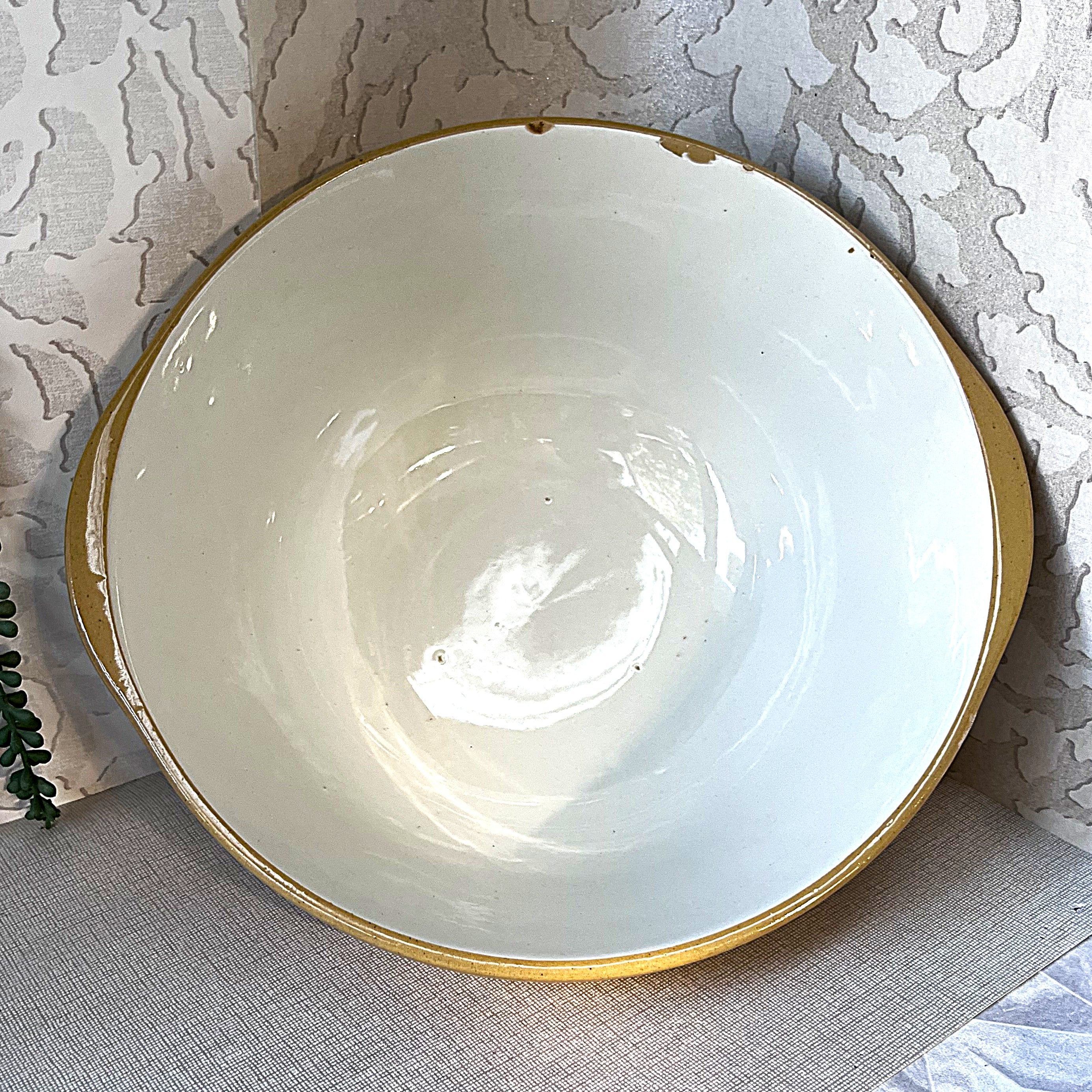 Vintage Mixing Bowls: T.G. Green Cane & White: Gripstand Mixing Bowl  X-Large