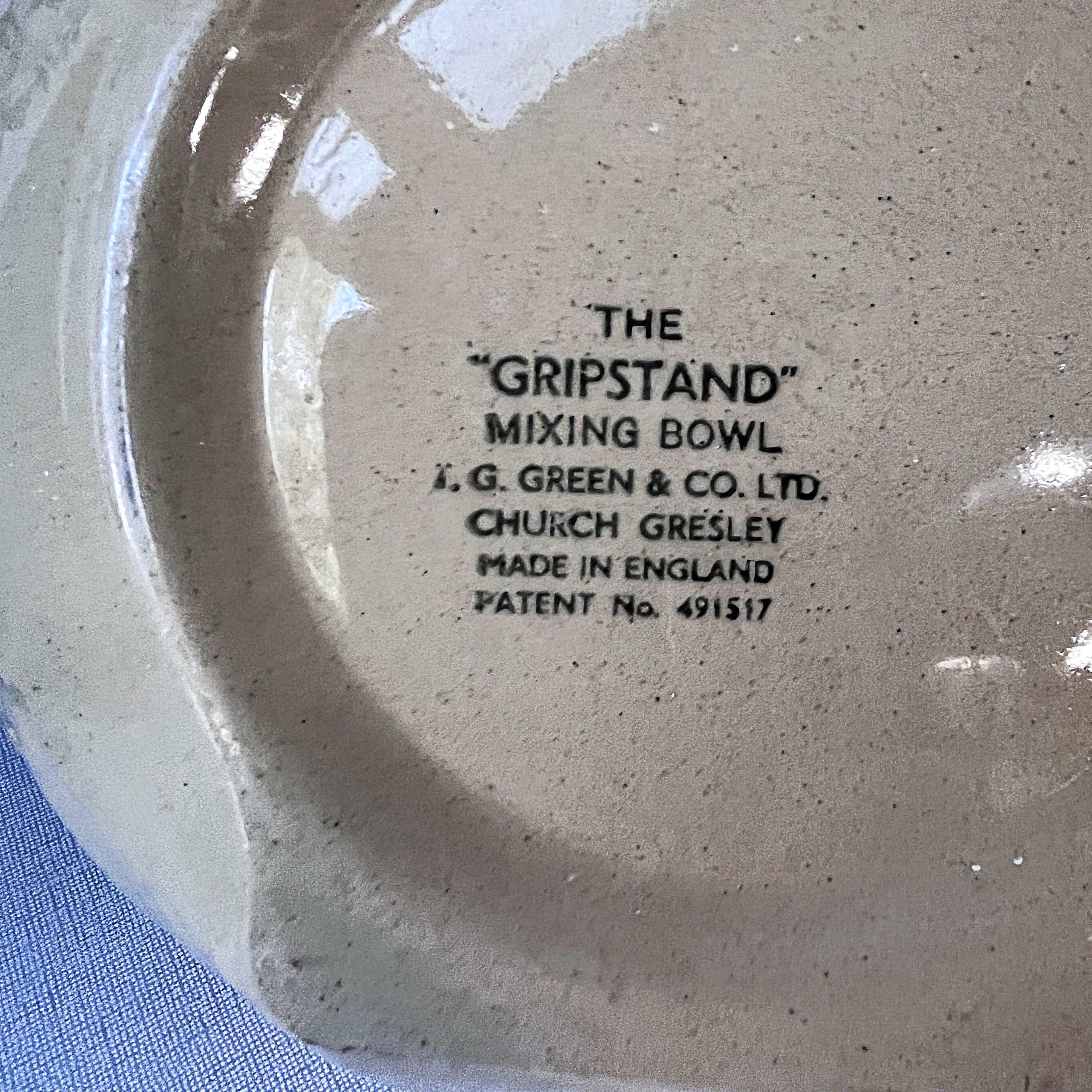 Vintage Mixing Bowls: T.G. Green Cane & White: Gripstand Mixing Bowl  X-Large