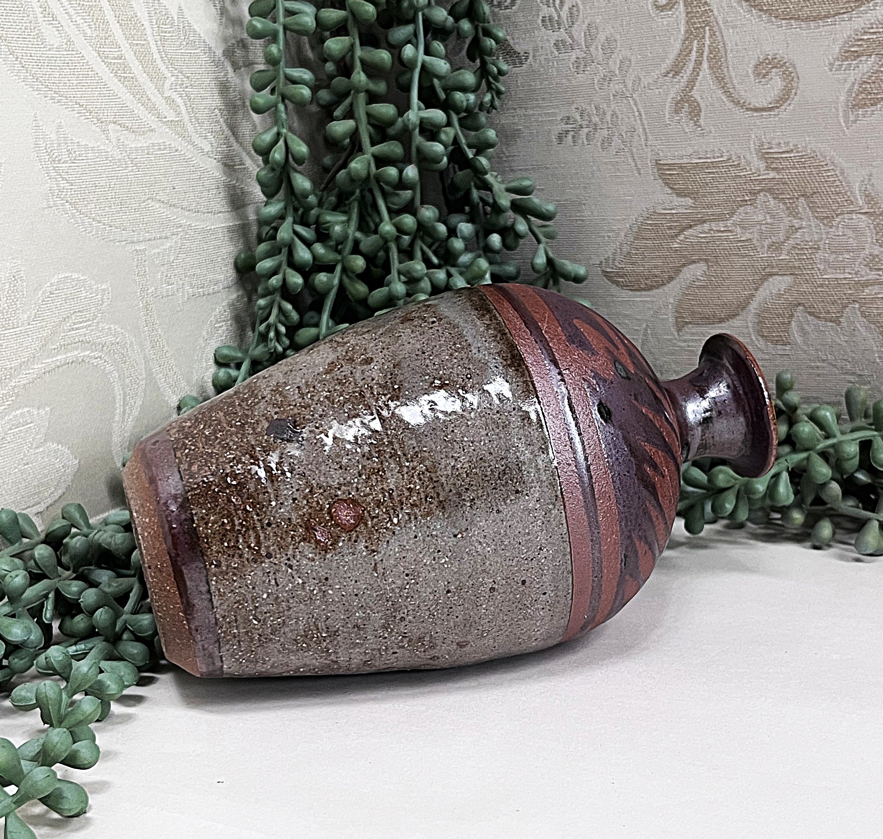 Studio Pottery: Small Tenmoku Glaze Vase