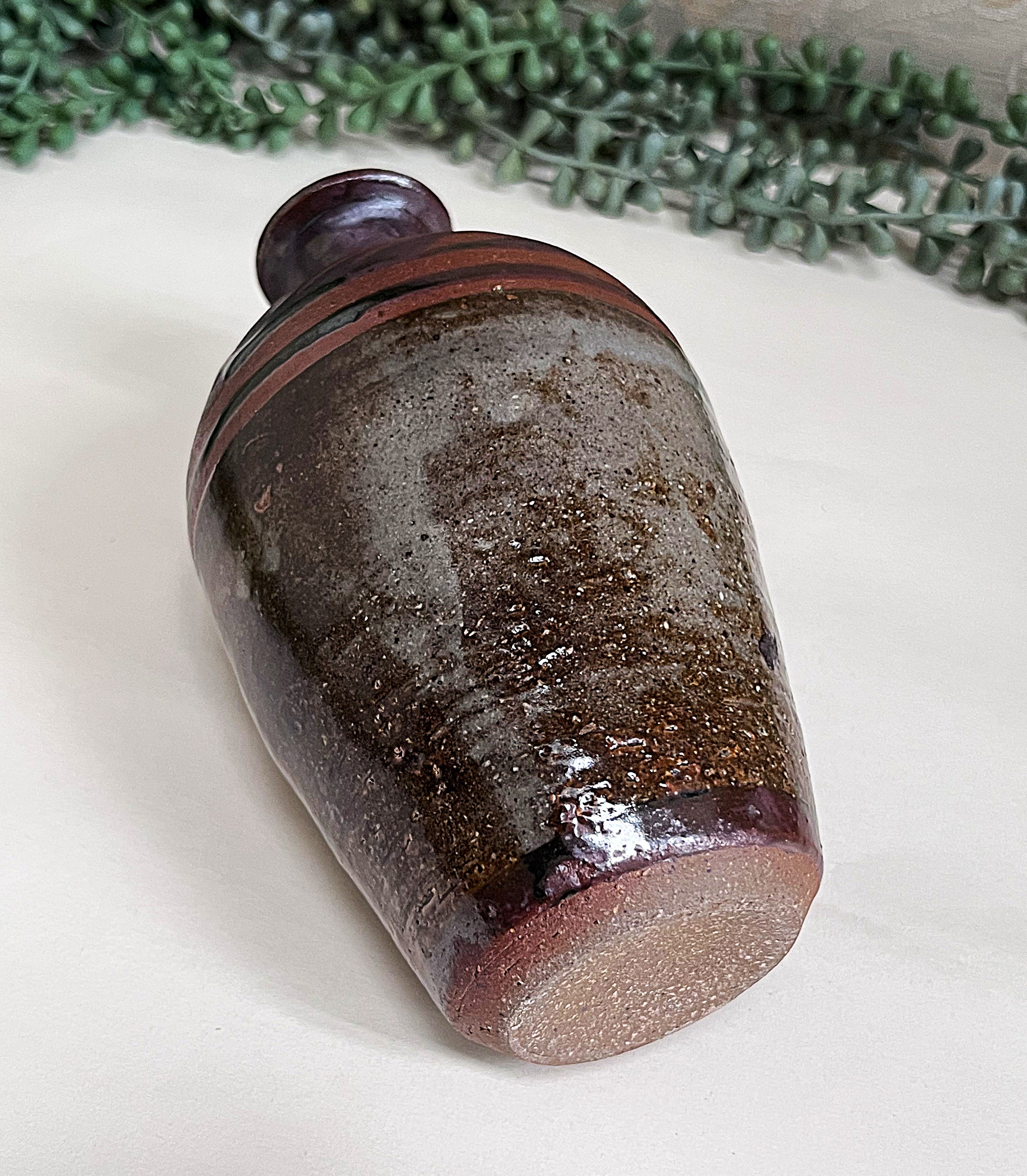 Studio Pottery: Small Tenmoku Glaze Vase